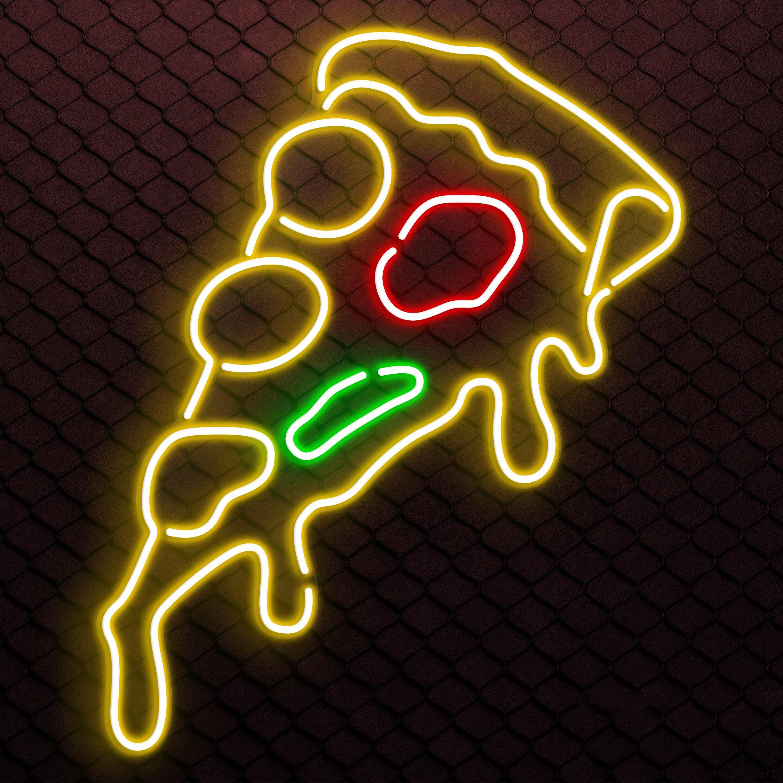 Pizza Neon Sign, Pizza LED Light, Pizza Slice Wall Decor, Pizza Cafe Neon Light, Pizza Shop Led Sign, Foodie Neon Art, Pizza Lover Decor
