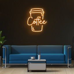 Coffee Neon Sign, Coffee Shop Neon Light, LED Wall Decor for Cafe and Bar, Gifts for Coffee Lover, Neon Art for Kitchen and Home Décor, Sign
