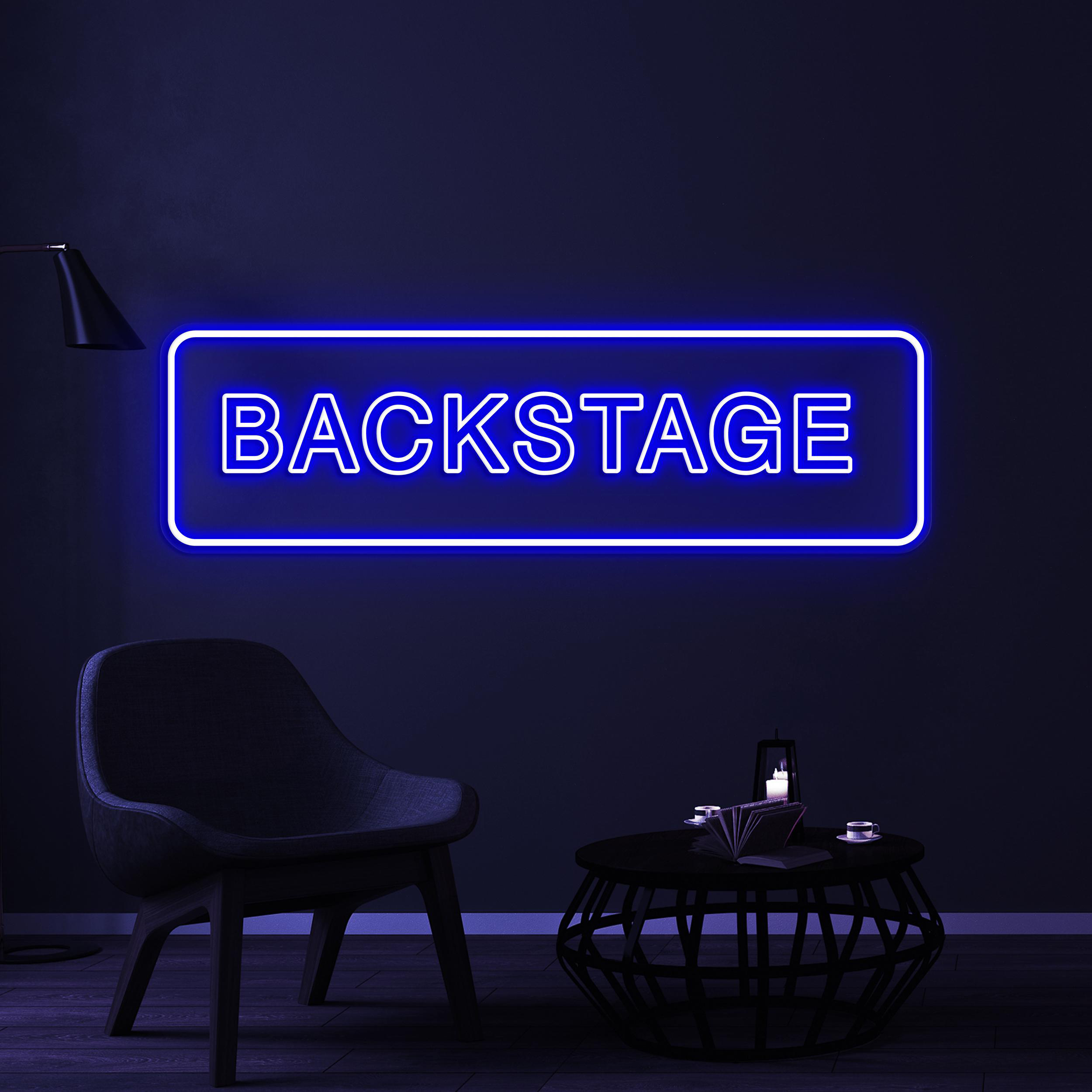 Backstage Neon Sign, Backstage LED Light, Behind the Scenes Wall Decor, Showtime Wall Art, Personalized Neon Sign, Stage Show Neon Light