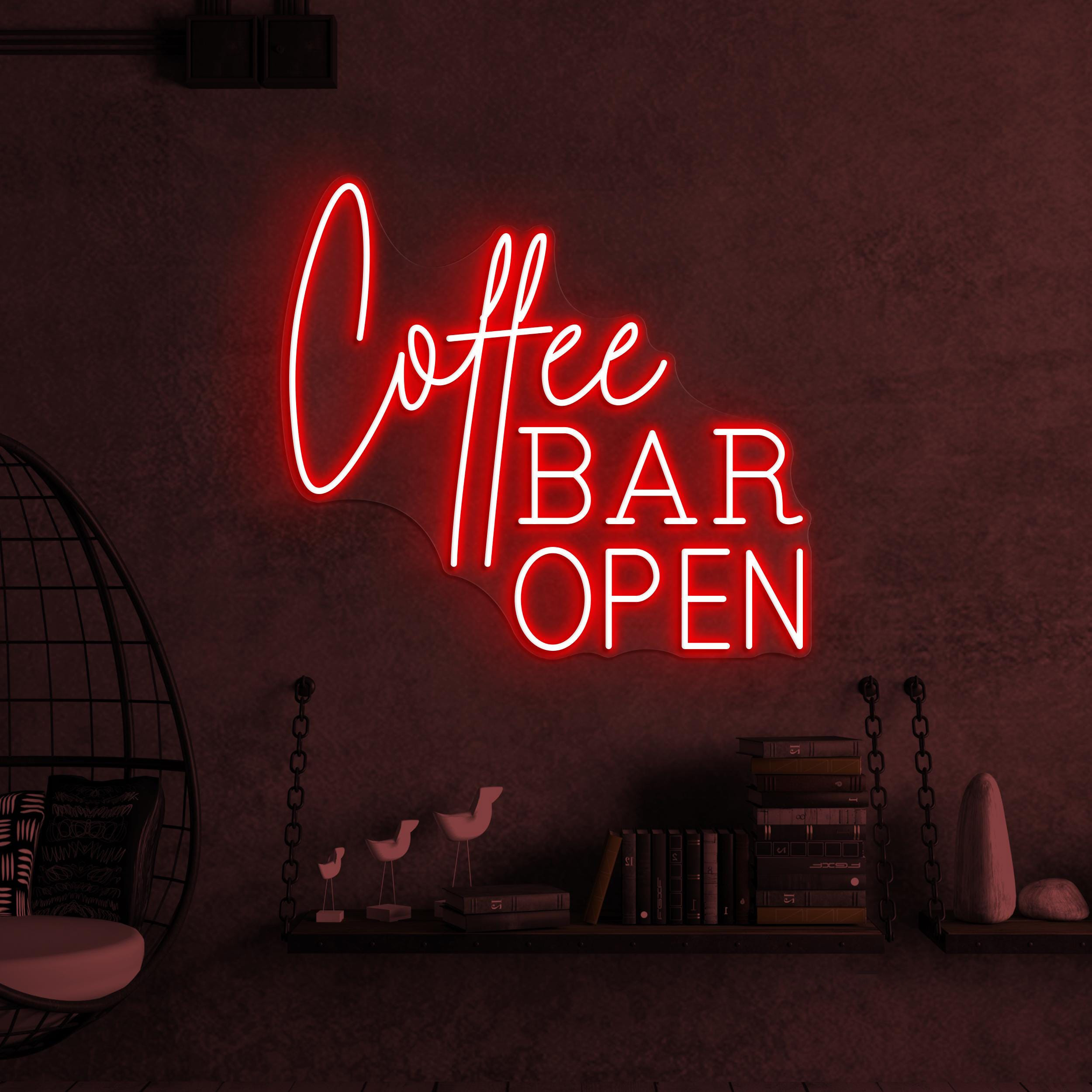 Coffee Bar Open Neon Sign, Coffee Bar Open LED Light, Coffee Shop Wall Decor, Open Logo Neon Art, Cafe Bar Neon Light, Gift for Coffee Lover