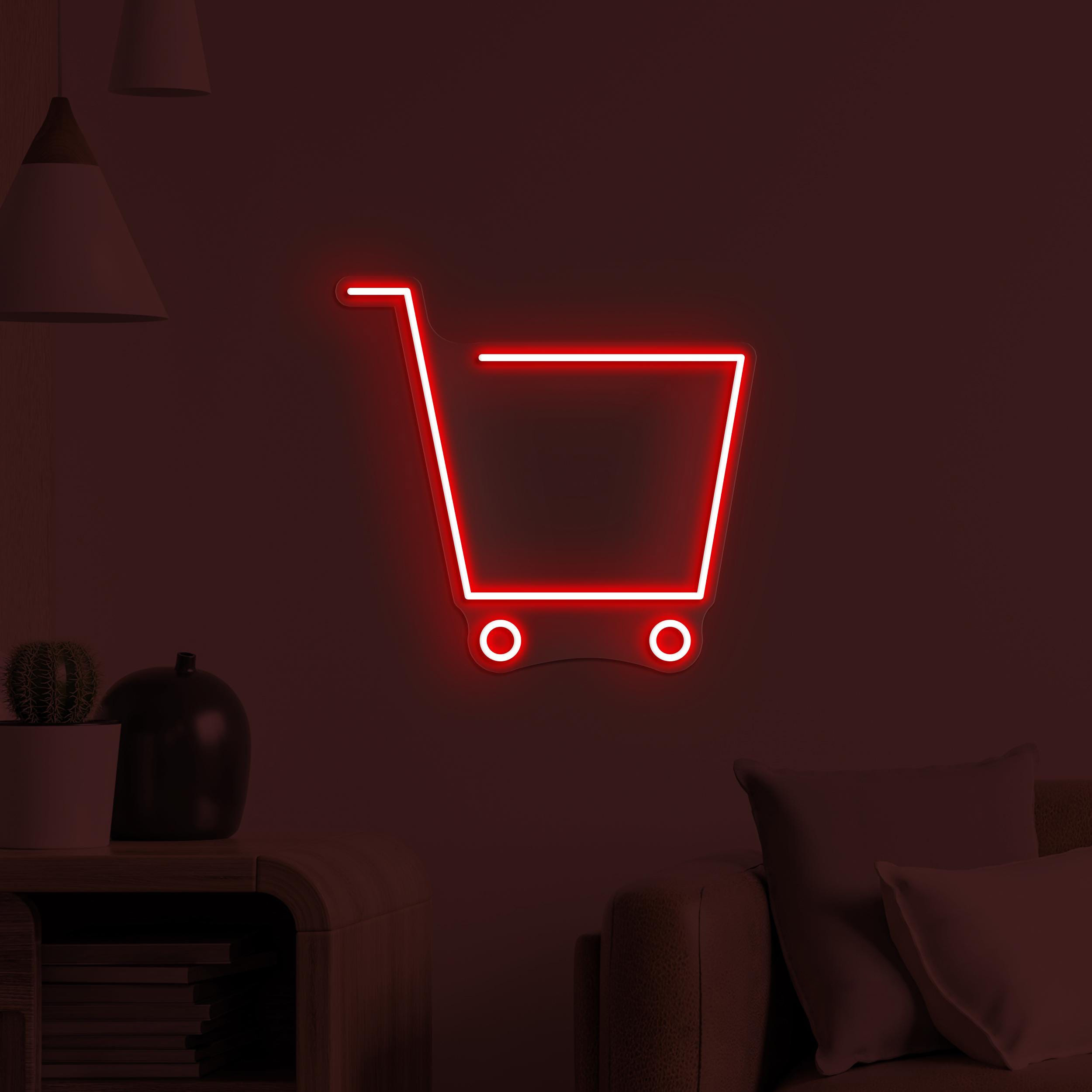 Shopping Cart Neon Sign, Shopping Cart LED Light, Shopping Trolley Wall Art, Shopping Mall Wall Decor, Retail Neon Light, Shopping Mart Sign