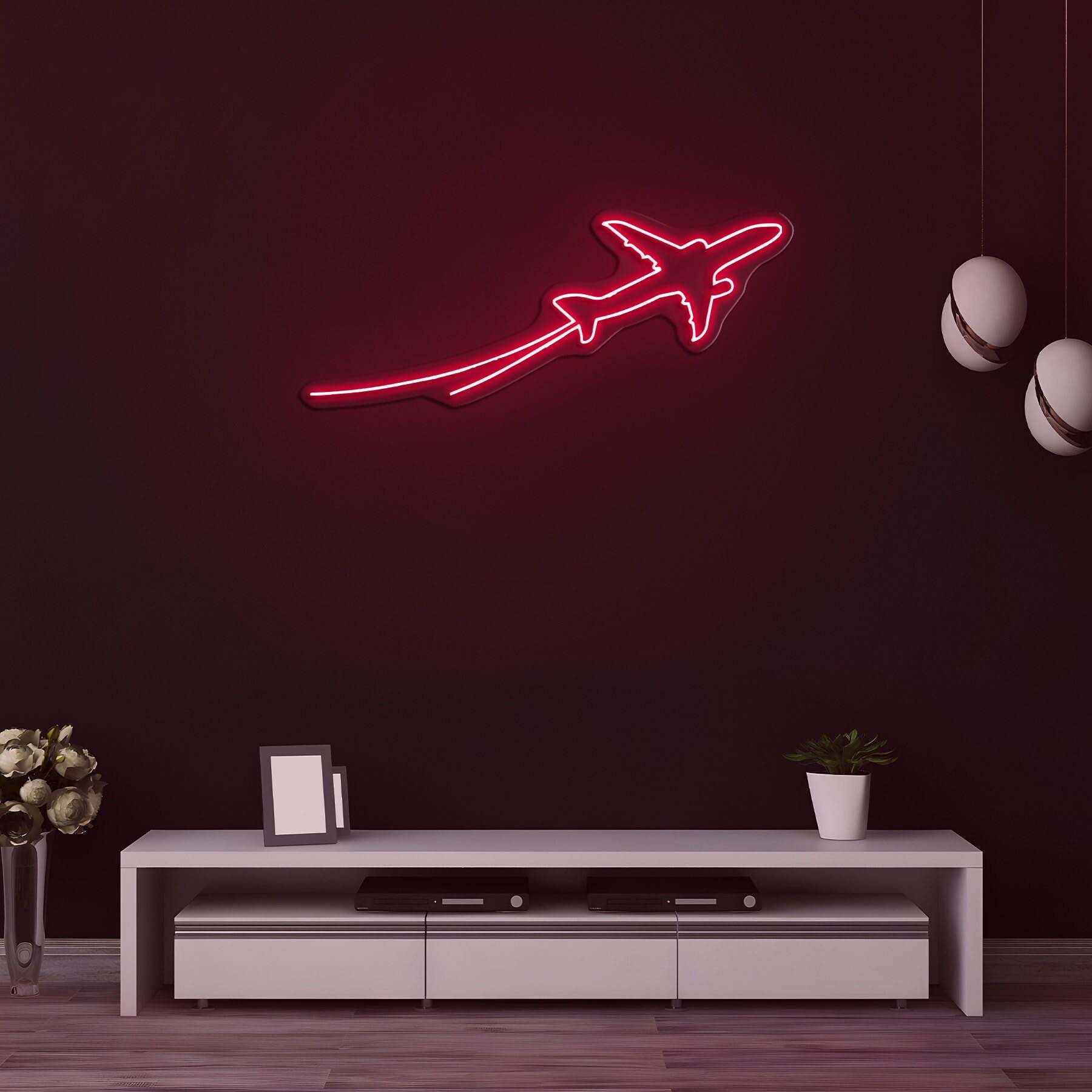 Airplane Take Off Led Neon Sign, Aviation Decor, Wall hanging, Room decor, LED Aircraft Wall Art, Pilot Gift, Aviation Decor, Neon Sign