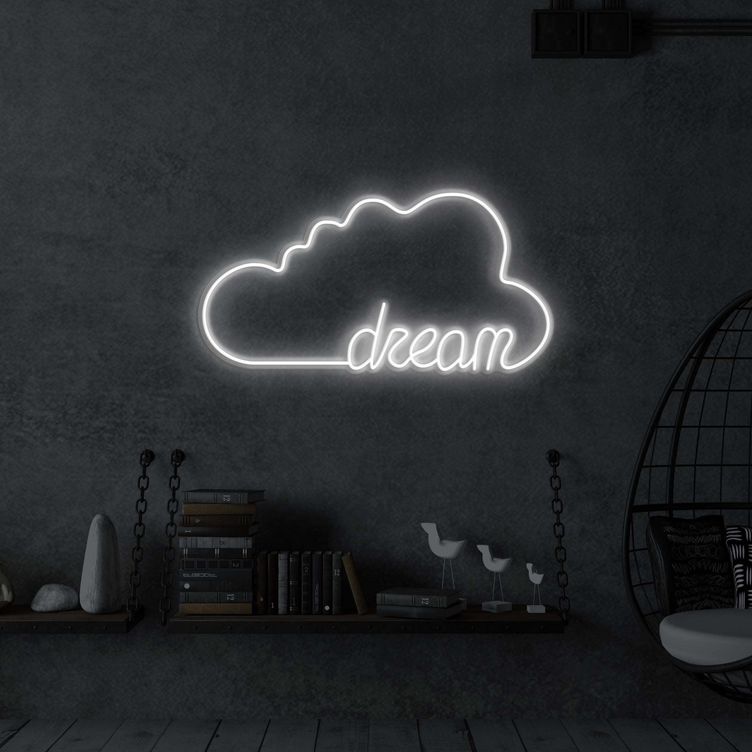 Dream Neon Sign, Dream LED Light, Cloud Wall Decor, Home Wall Art, Kids Room Decor, Custom Neon Sign, Bedroom Neon Art, Dreamy Cloud Sign