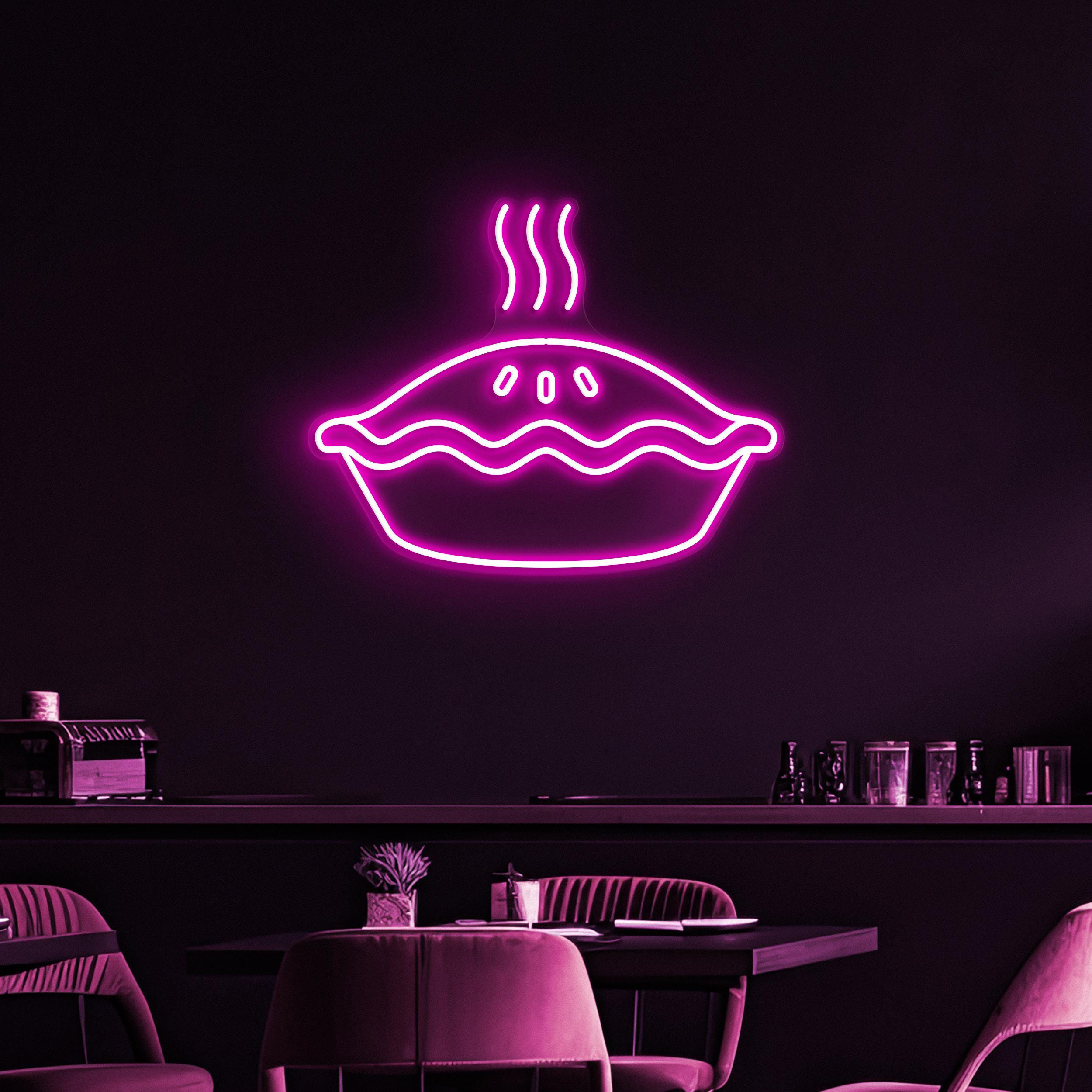 Pie Neon Sign, Apple Pie LED Light, Dessert Neon Light, Bakery Wall Decor, Pie Kitchen Wall Art, Cafe & Bar Neon Light, Cake Store Wall Sign