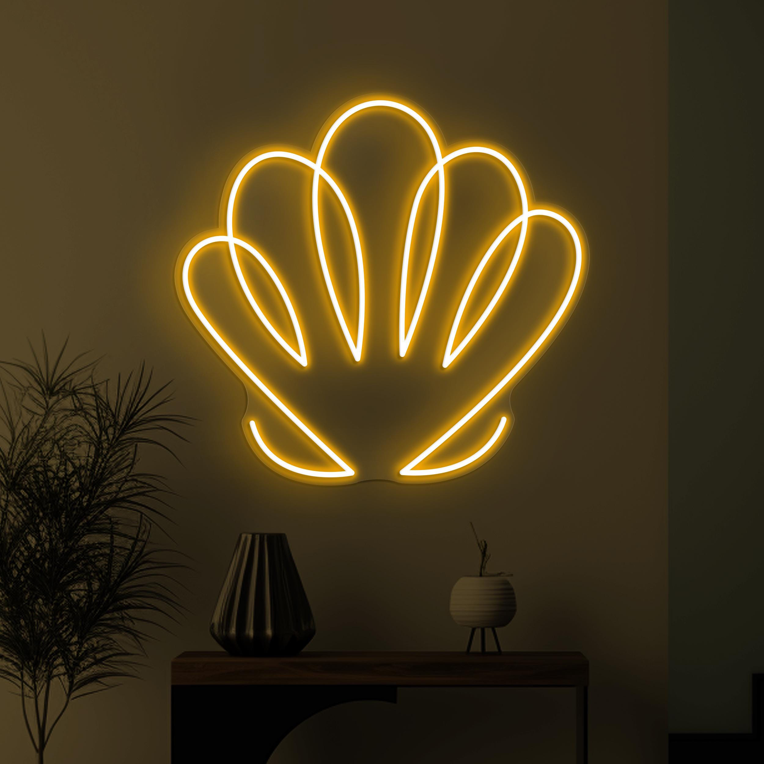 Seashell Neon Sign, Seashell LED Light, Clams Shell Wall Decor, Shell Wall Art, Sea Animal Sign, Beach Neon Light, Home Wall Decor, Gift