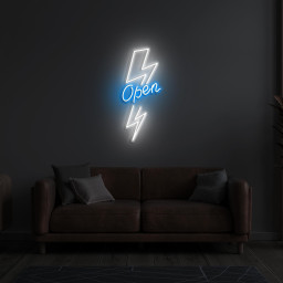 Open Neon Sign, Open LED Light, Electric Open LED Neon Art, Lightning Open Sign, Decor for Cafe, Bar and Shops, Business Logo Neon Sign
