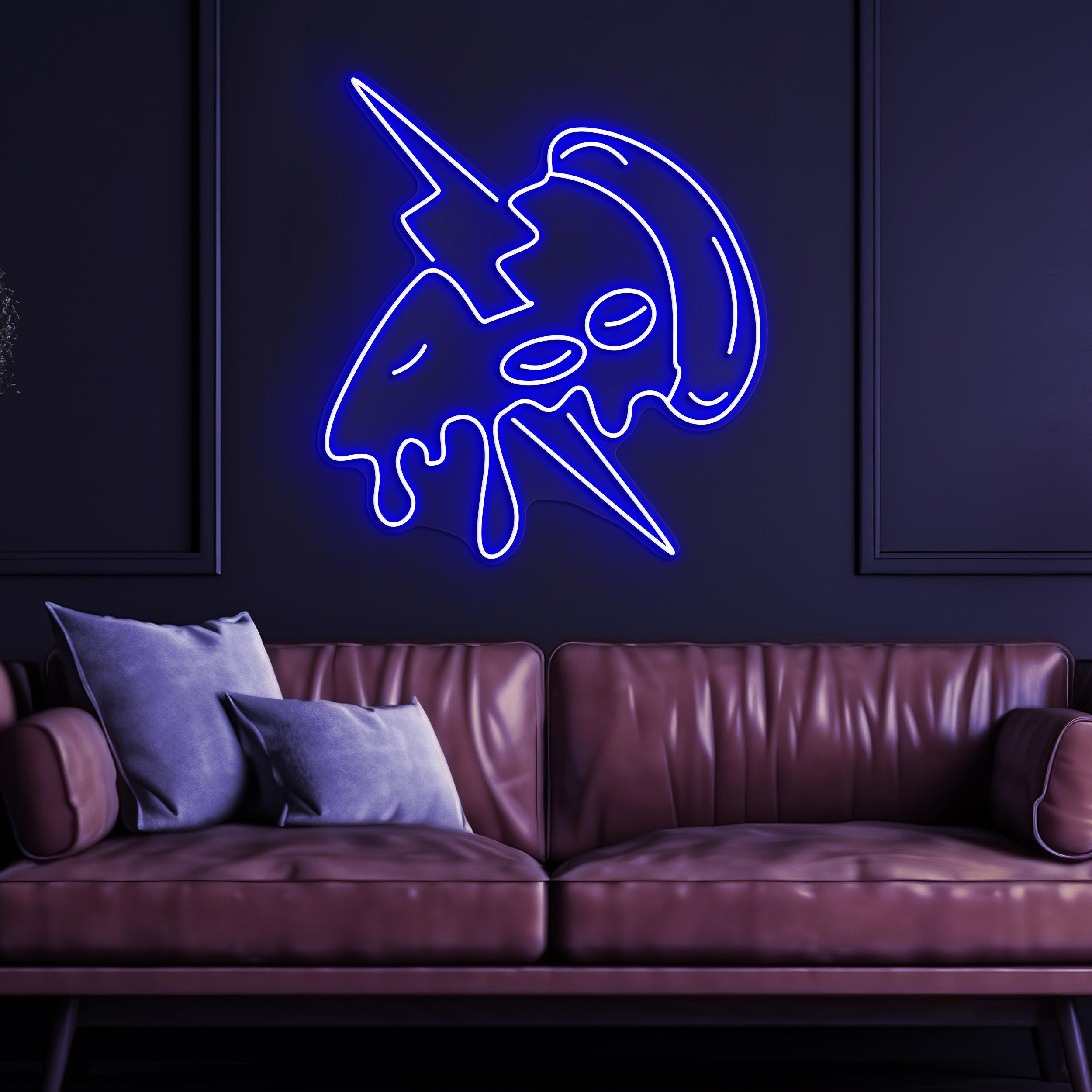 Pizza Lightning Neon Sign, Thunder Pizza LED Light, Pizza Slice Wall Decor, Pizza Cafe Wall Sign, Pizza Shop Decor, Pizza Lover Wall Art