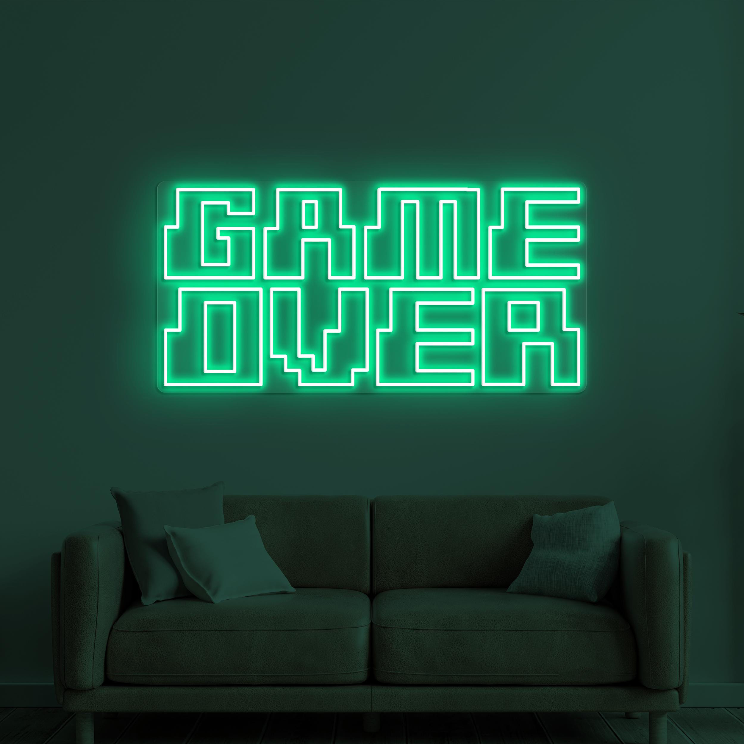 Game Over Neon Sign, Game Over LED Light, Game Room Wall Decor, Custom Neon Sign, Game Zone Wall Art, Gift for Game Lover, Kids Room Decor