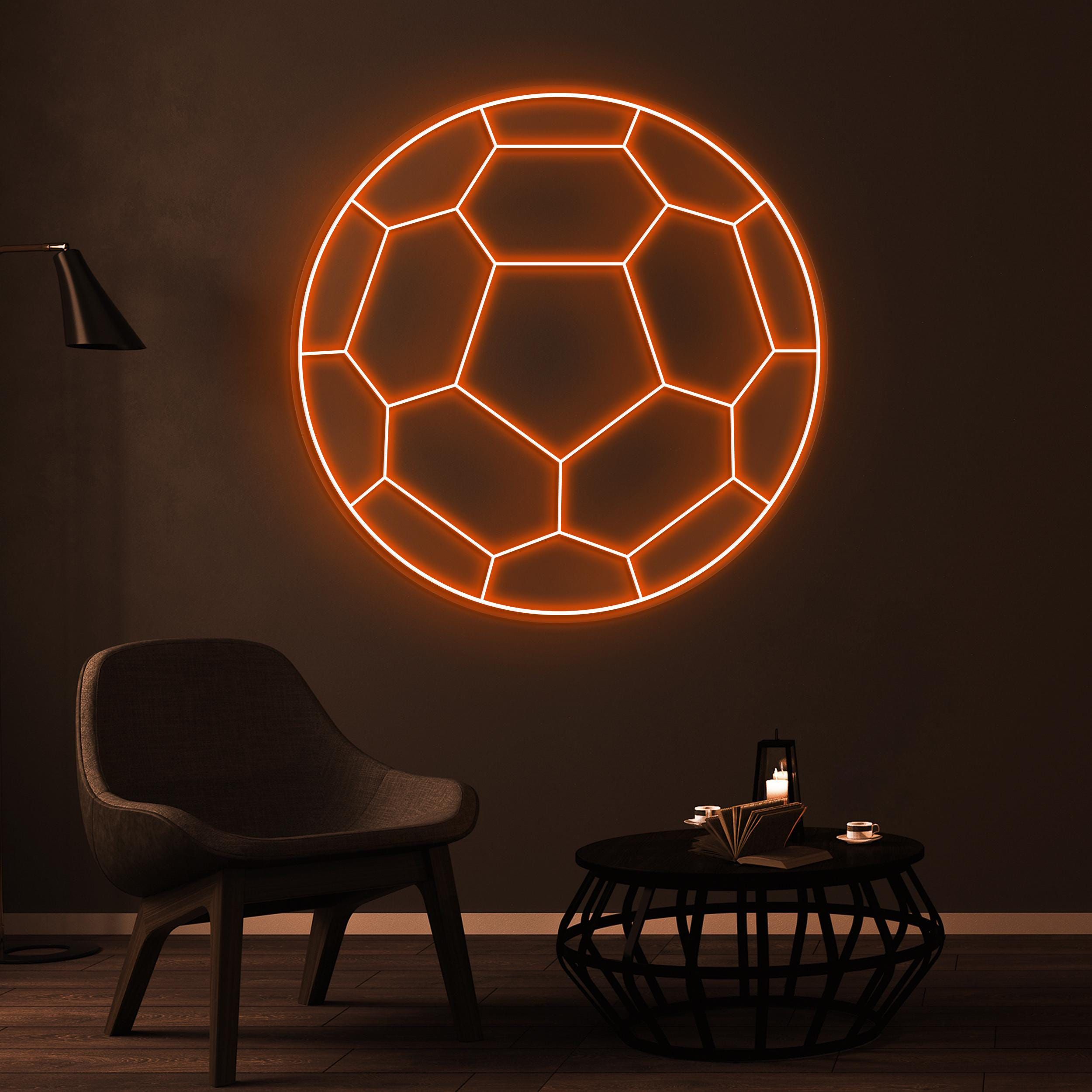 Soccer Ball Neon Sign, Soccer Ball LED Light, Football Lover Wall Art, Football Club Led Sign, Sports Shop Wall Decor, Game Room Neon Light