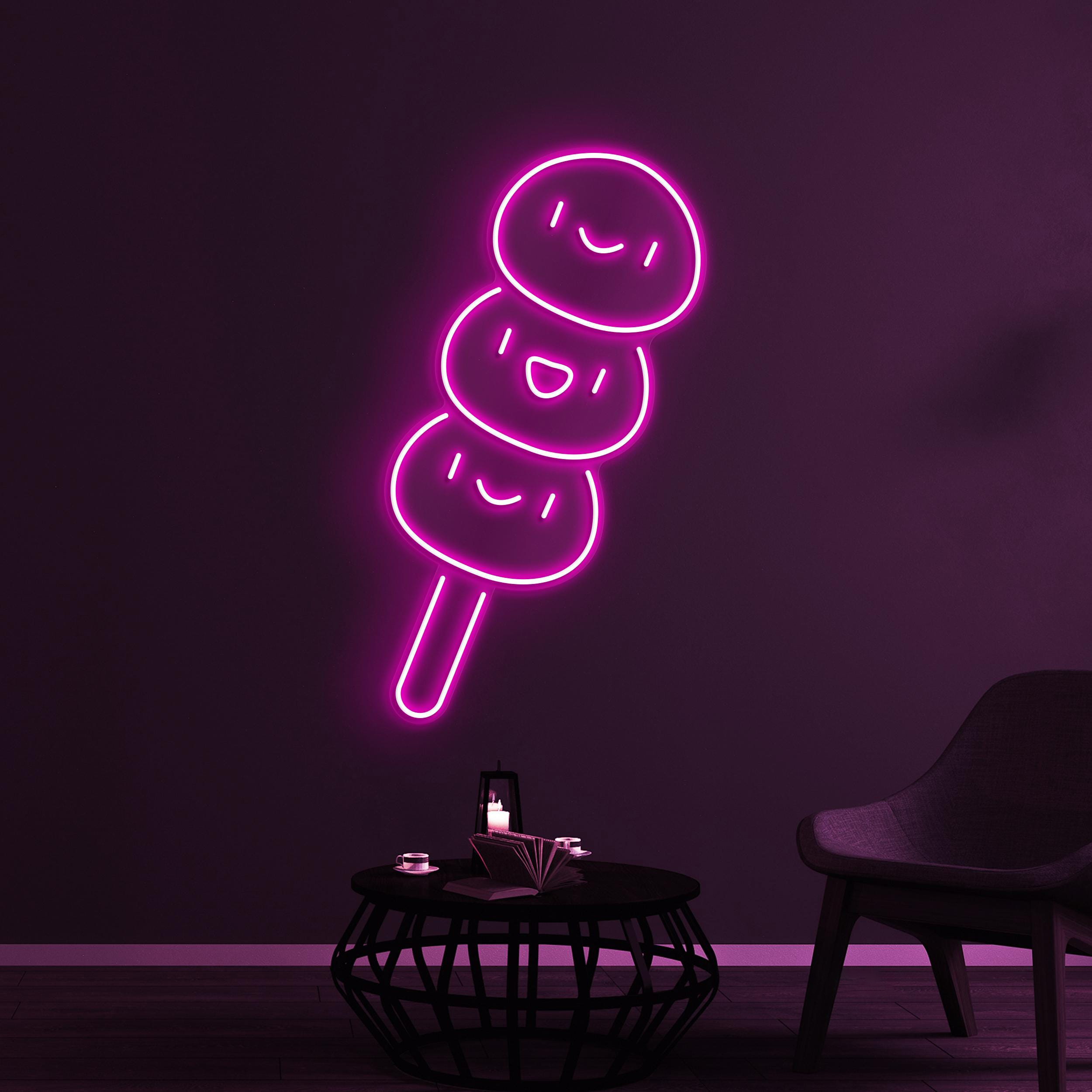 Dango Neon Sign, Dumpling LED Light, Cute Dango LED Light, Restaurant Wall Decor, kawaii Wall Art, Japanese Dumpling Art, Sweet Dish Sign