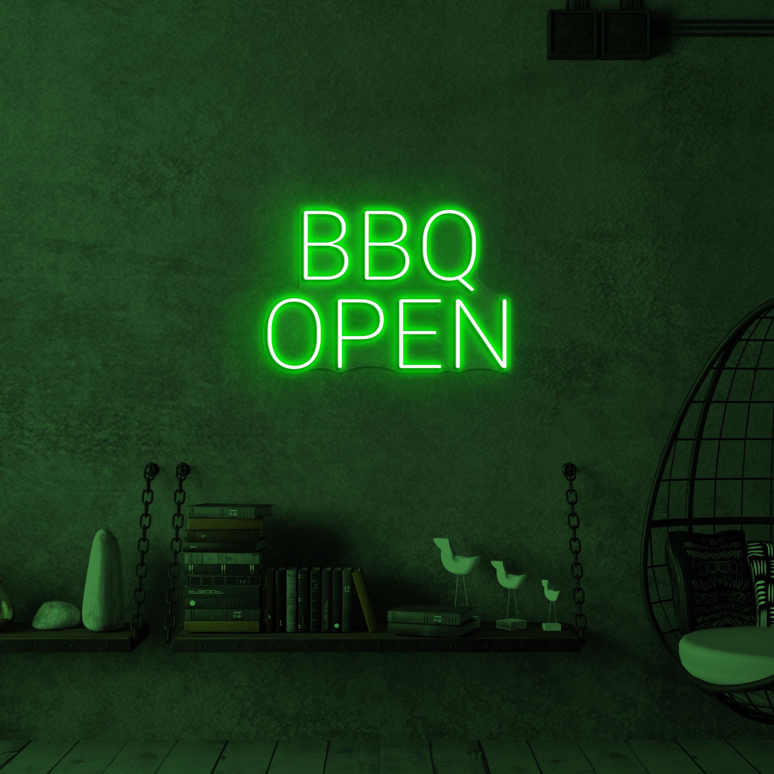 BBQ Open Neon Sign, BBQ open Led Light, BBQ Wall Decor, Restaurants Wall Art, Open Neon Sign, Welcome Wall Sign, Opening Door Shop Neon Art