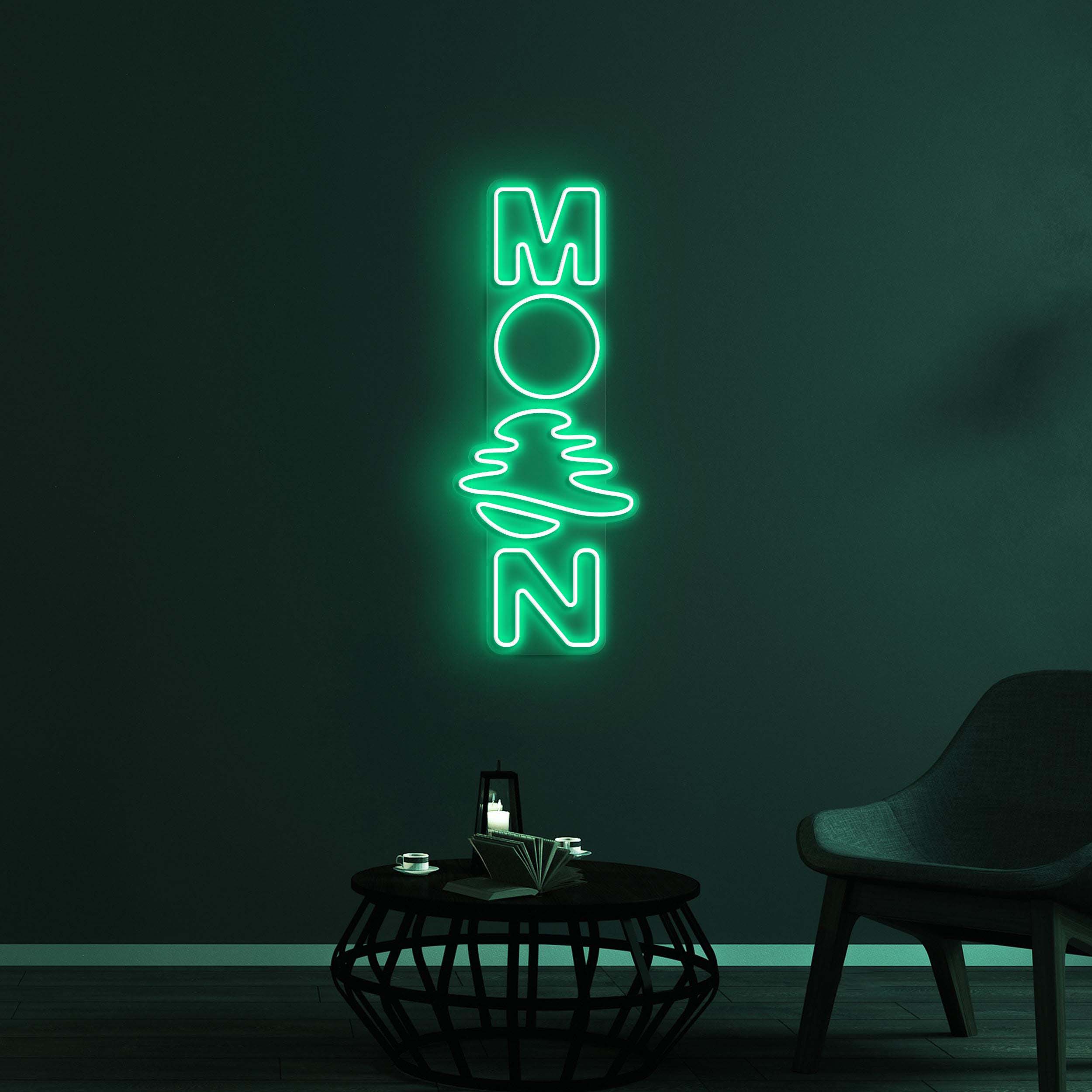 Moon Neon Sign, Moon LED Light, Dreamy Wall Decor, Moon Night Light Wall Art, Home Decor, Custom Sign, Moon Logo Neon Sign, Bedroom Wall Art