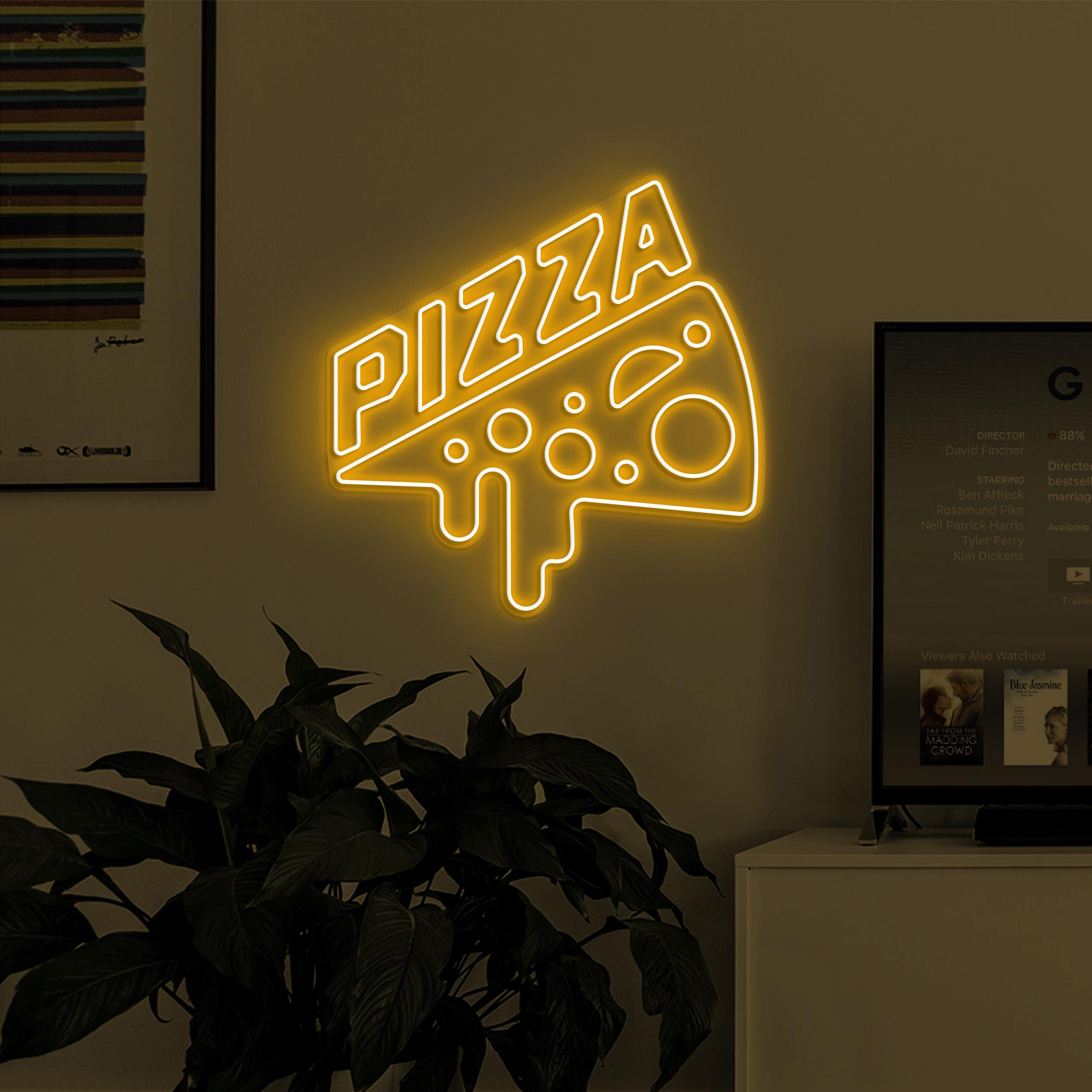 Pizza Neon Sign, Pizza LED Light, Pizza Slice Wall Decor, Pizza Cafe Wall Sign, Pizza Shop Logo Sign, Pizza Lover Wall Art, Restaurant Art