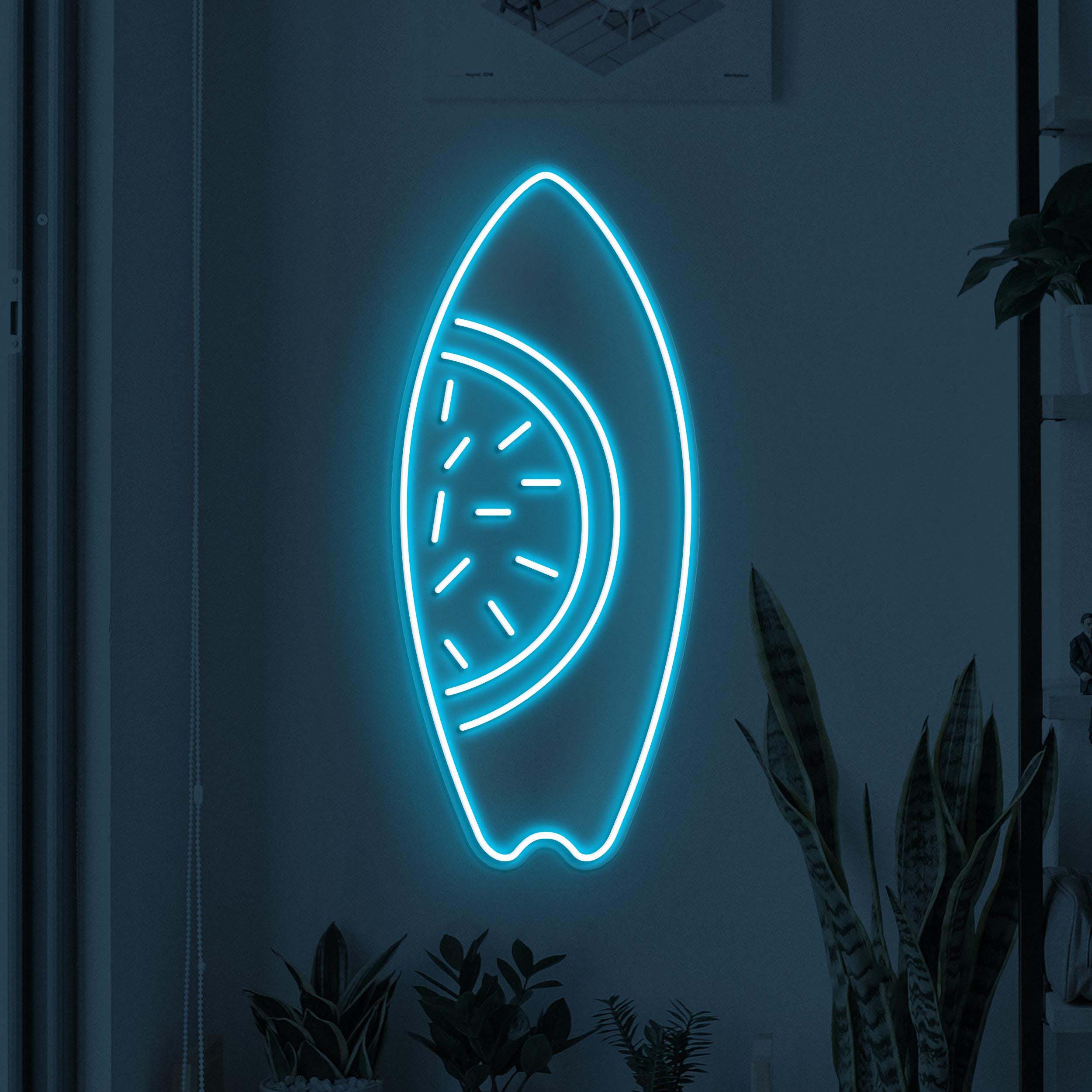 Surfboard Neon Sign, Watermelon Surfboard LED Light, Beach Wall Decor, Beach Day Wall Art, Ocean Lover Gift, Sea Surfboard Neon Wall Light