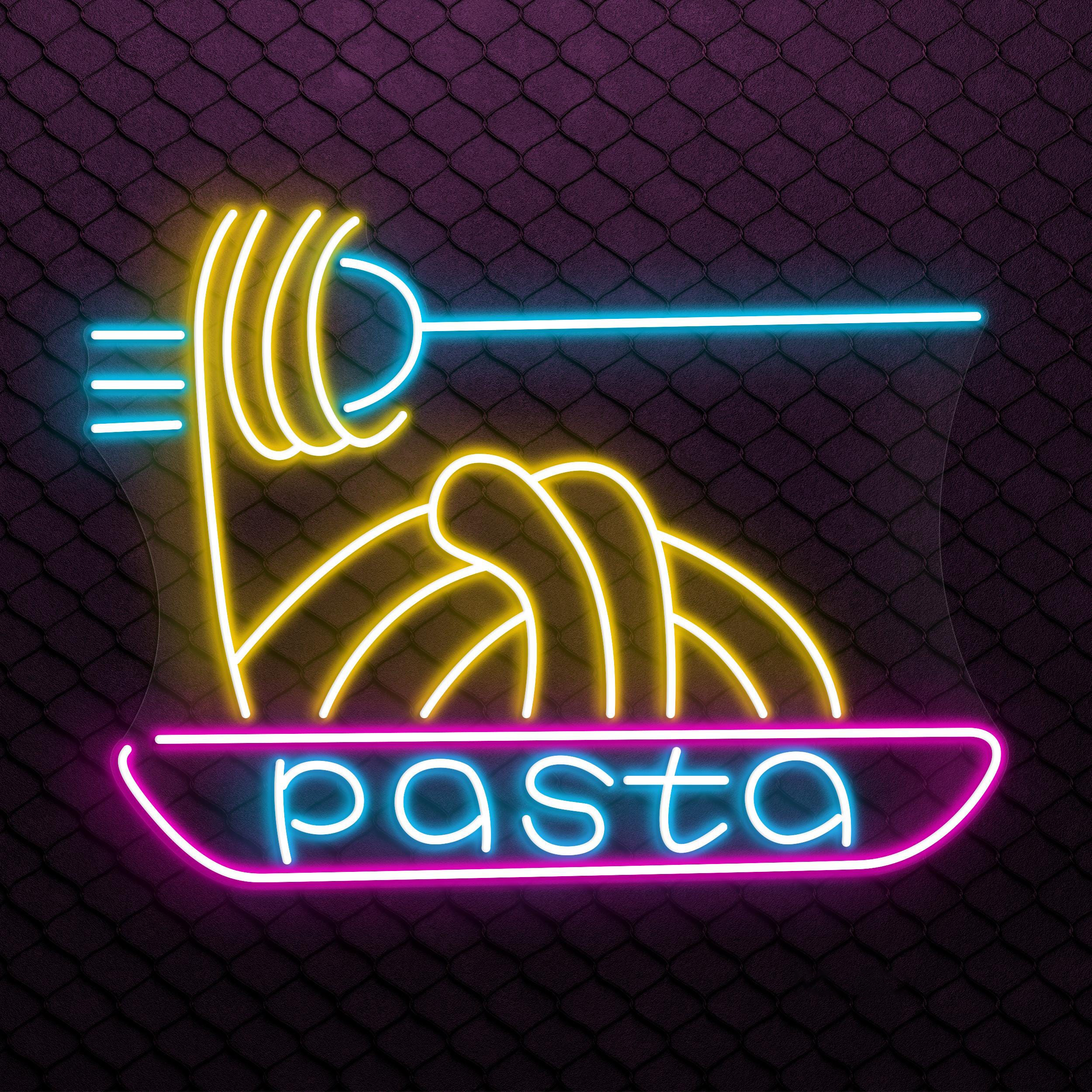 Pasta Neon Sign, Pasta LED Light, Restaurants Wall Decor, Noodle Wall Art, Pasta Shop Neon Light, Kitchen Neon Decor, Spaghetti Wall Light