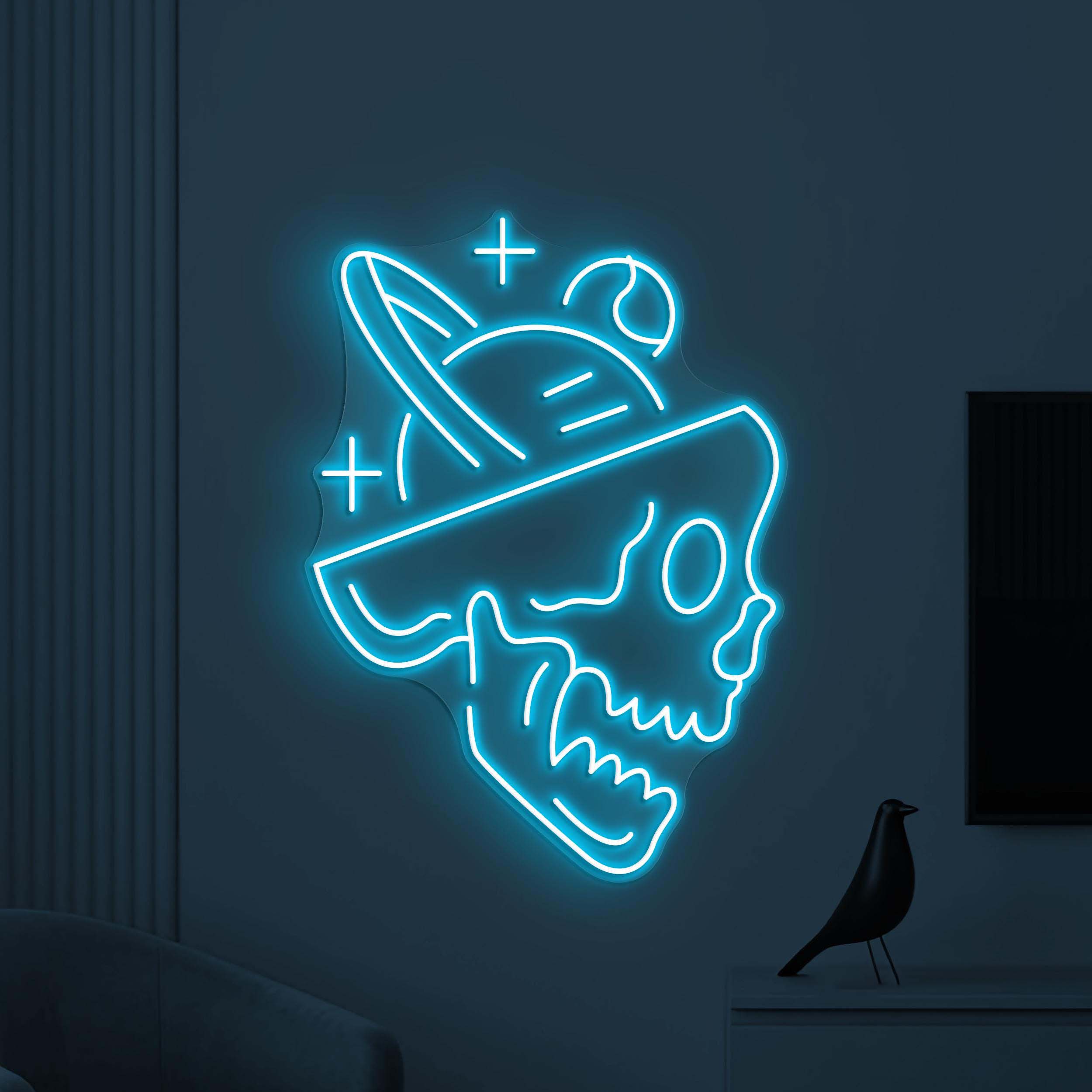 Skull Neon Sign, Skull With Space Planets Light, Cosmic Skull Wall Decor, Skull LED Neon, Horror House Neon Decor, Personalized Skull Sign