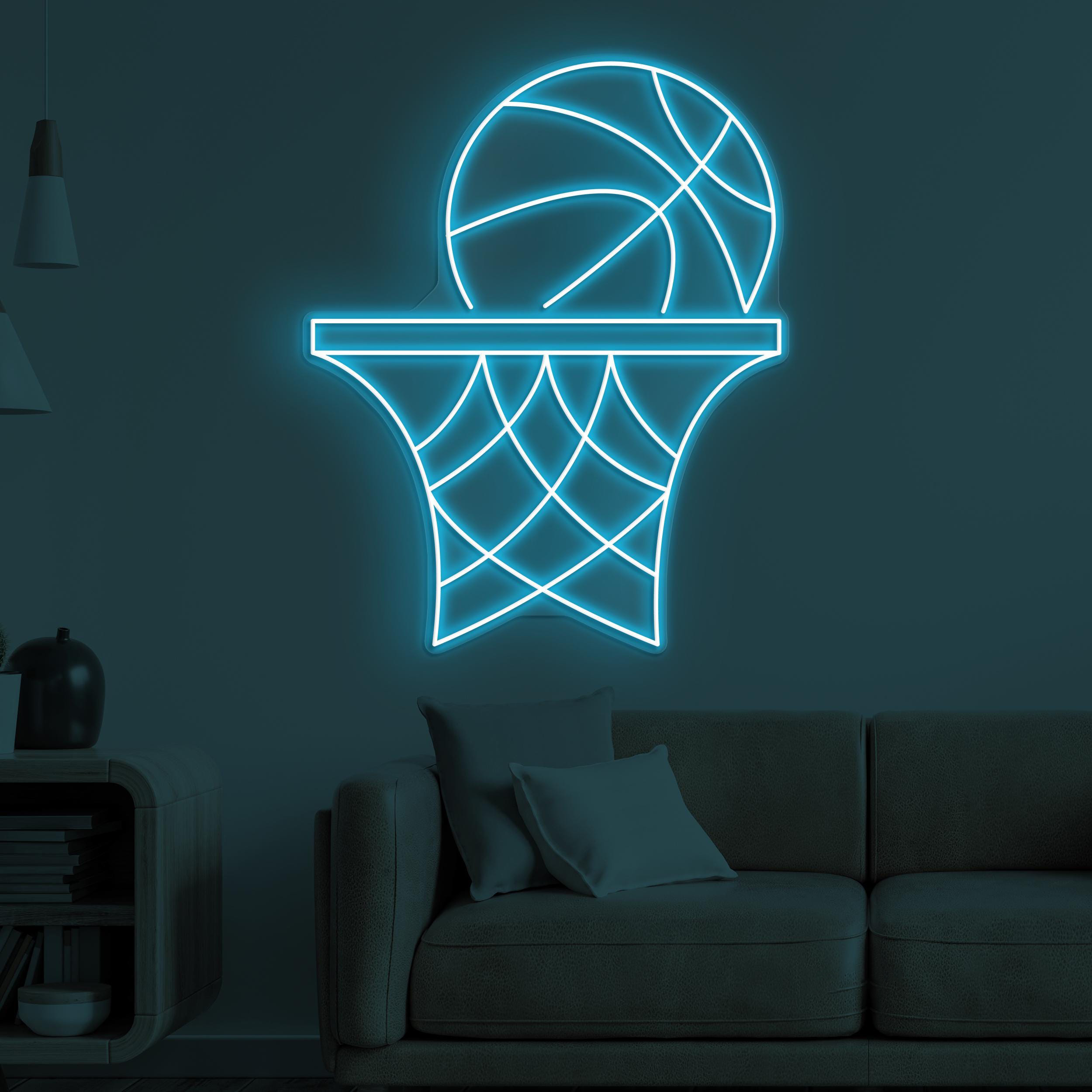 Basketball Hoop Neon Sign, Basketball Hoop LED Light, Basketball Wall Art, Basketball Club Wall Decor, Basketball Lover Gift, Club Decor