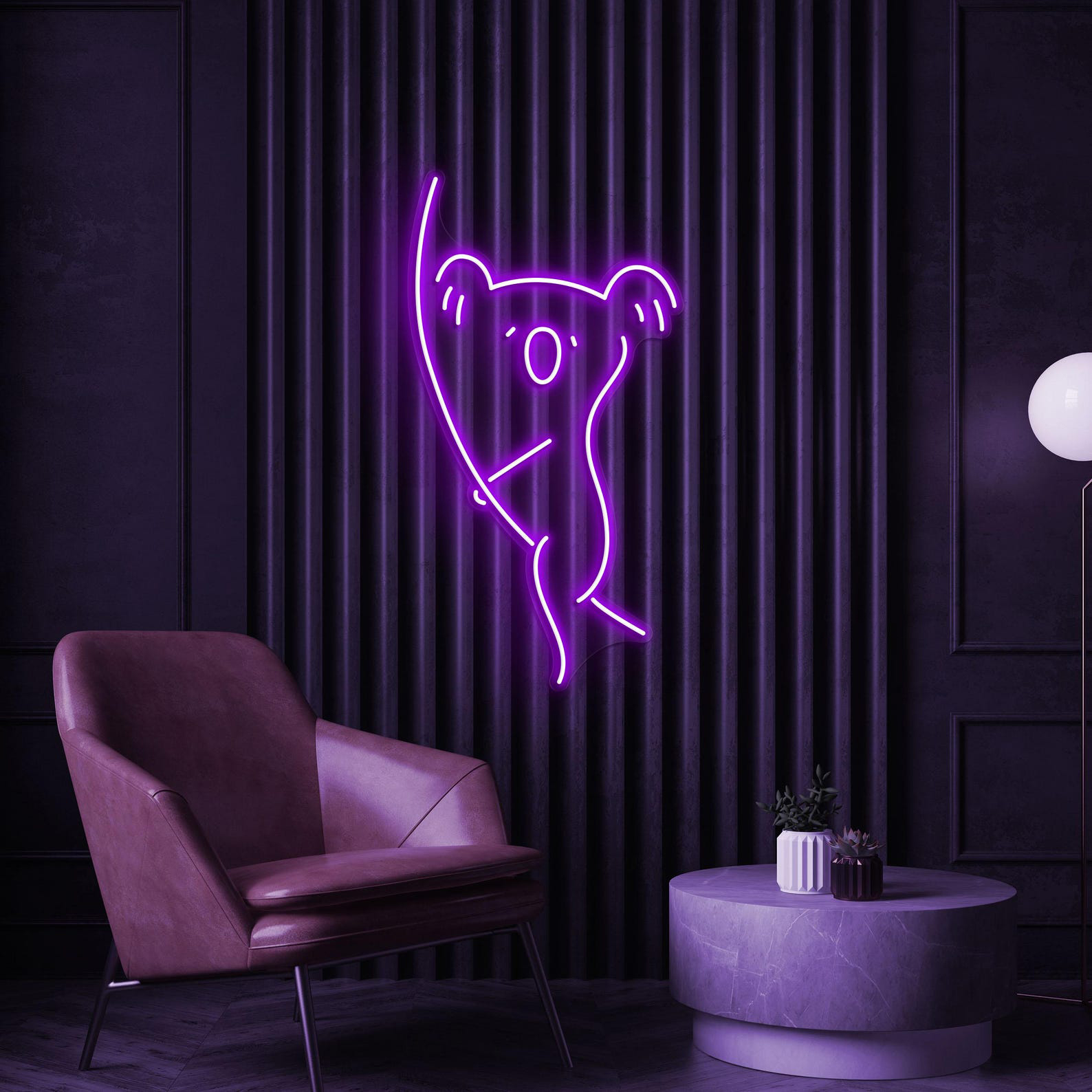 Koala Neon Sign, Koala LED Light, Koala on Branch Wall Art, Animal Decor, Koala on Wall Neon Sign, Koala Lover Gift, Animal Shop Decor, Gift