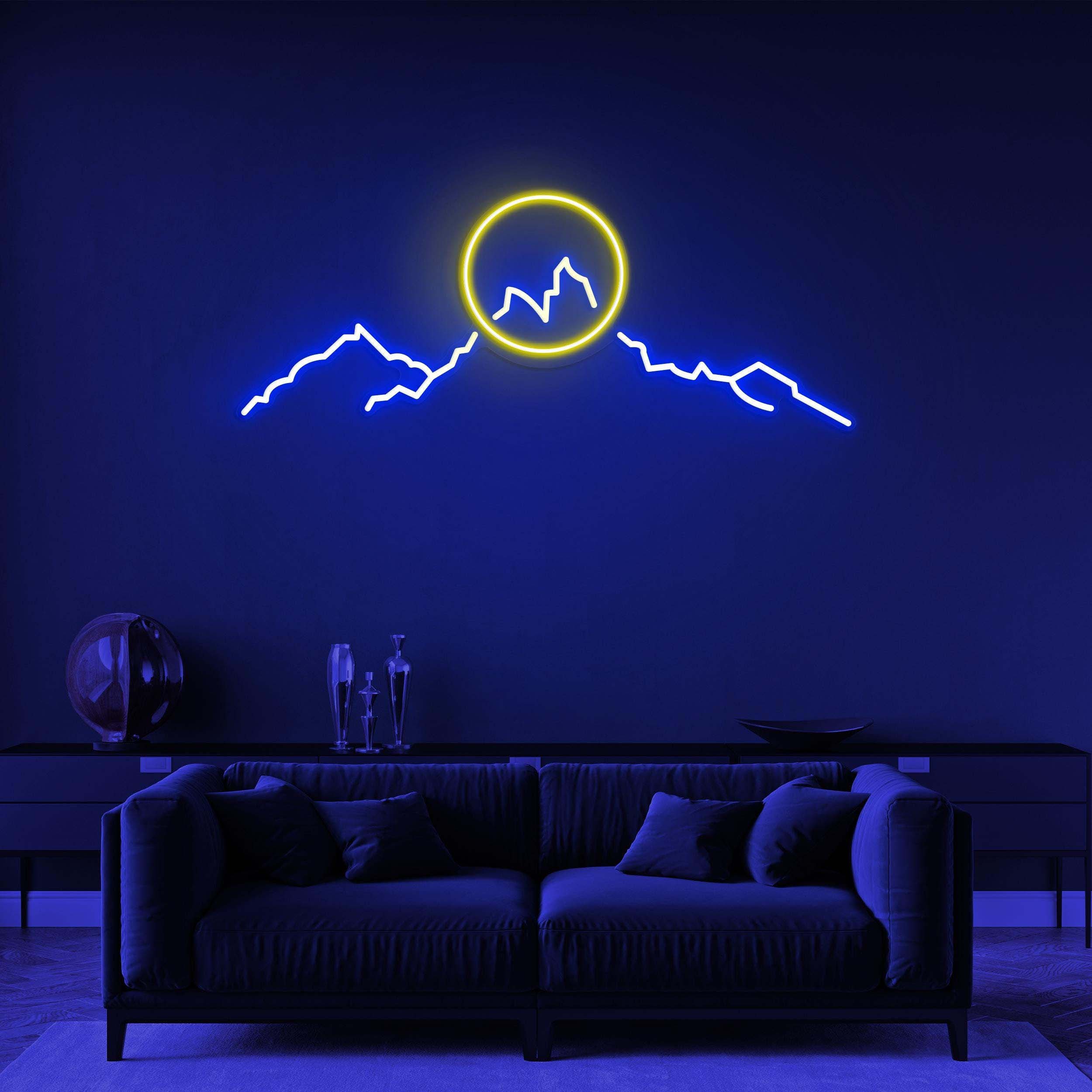 Mountains Neon Sign, Sunset Mountains LED Light, Mountains LED Neon Art, Decor for Home, Game Room, Kids Room & Offices, Custom Neon Sign