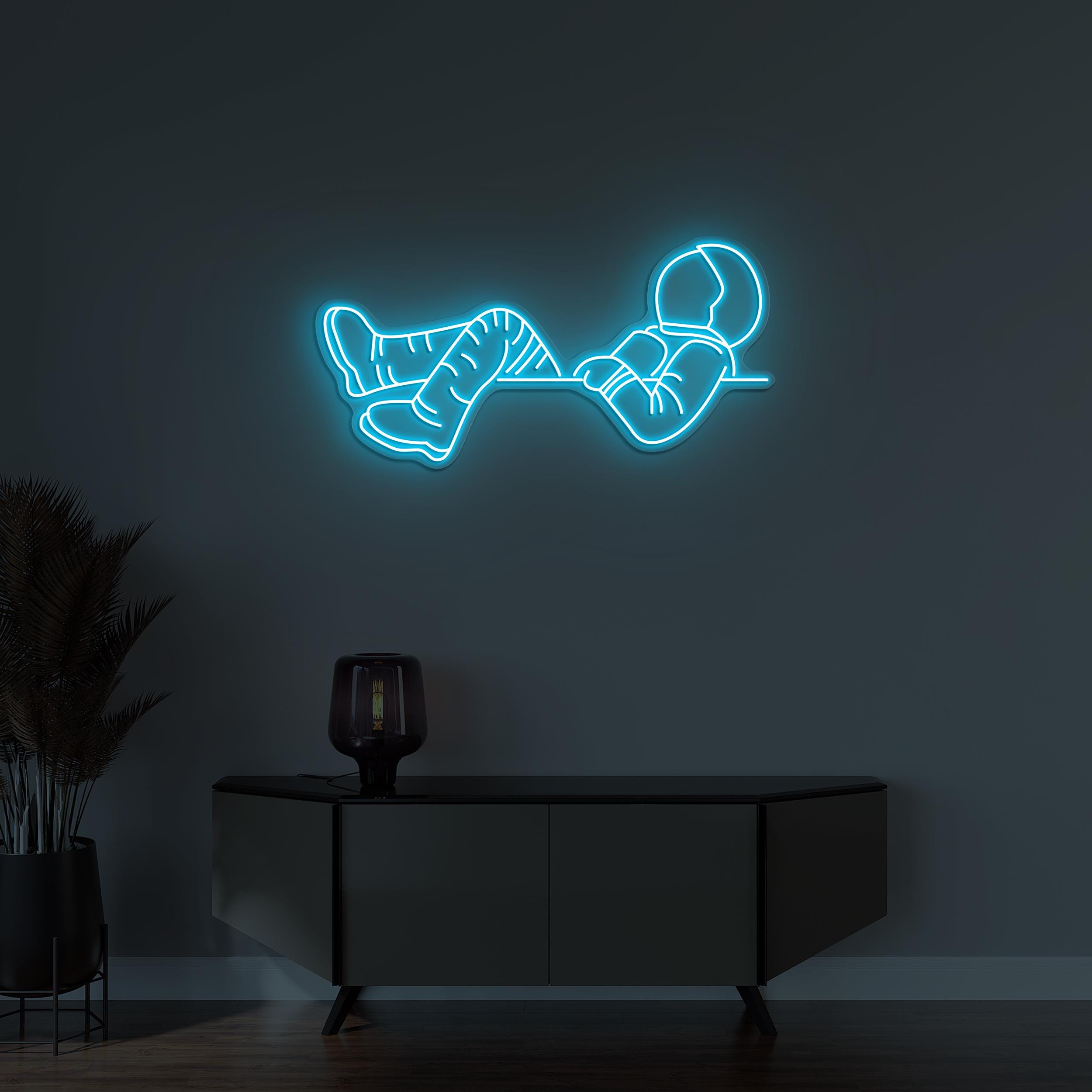 Astronaut Neon Sign, Lazy Astronaut LED Light, Lazy Spaceman Wall Decor, Custom Neon Sign, Home Wall Art, Game Room Decor, Kid Room Wall Art