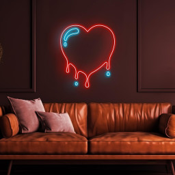 Melting Heart Neon Sign, Melting Heart Light, Heart Wall Decor, Couple Room Wall Art, Romantic Gift, Wedding Party Decor, Led Heart Art