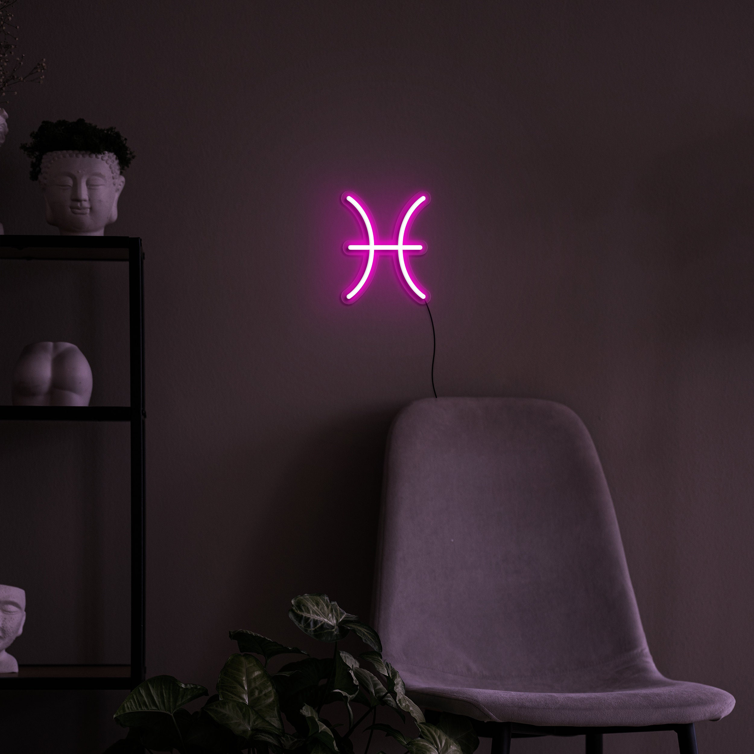 Pisces Neon Sign, Zodiac Horoscope Wall Decor, Astrology Birthday Gift, LED Neon Light, Home Decor, Spiritual Zodiac Sign, USB Powered Sign