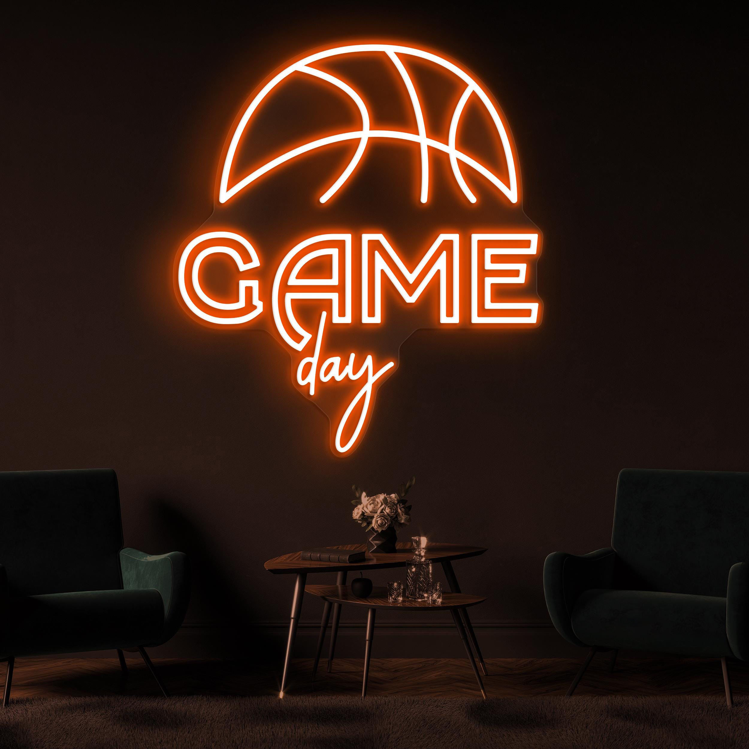 Game Day Neon Sign, Game Day LED Light, Basketball Wall Decor, Basketball Hoops Wall Art, Game Room Neon Light, Sports Shop Wall Decor, Gift