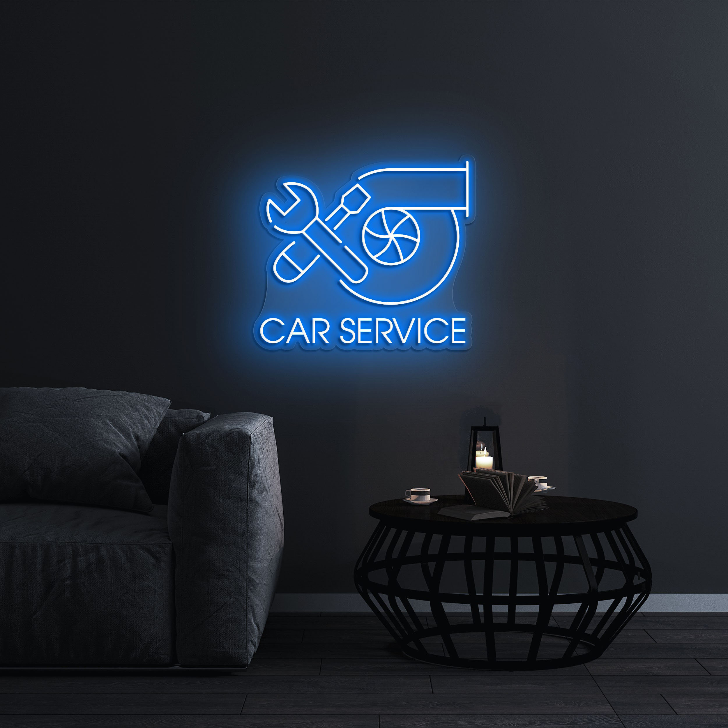 Car Service Neon Sign, LED Wall Art for Garages, Auto Businesses, and Workshops, Decor for Car Service Centers and Shops, Garage Neon Light