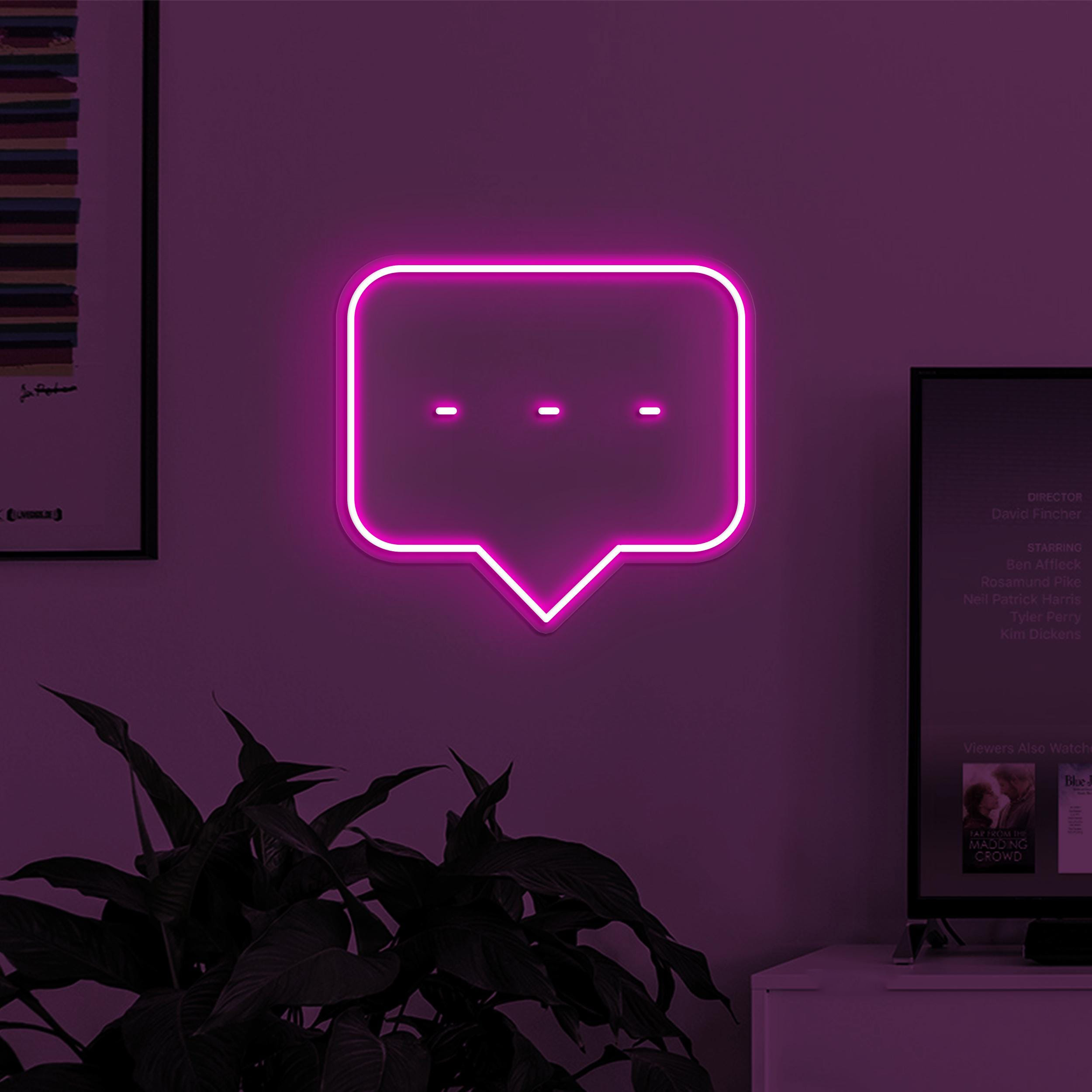 Chat Box Neon Sign, Chat Box LED Light, Speech Bubble Decor, Just Chatting Neon Light, Chat Bubble Neon Light, Message Decor, Home Wall Art