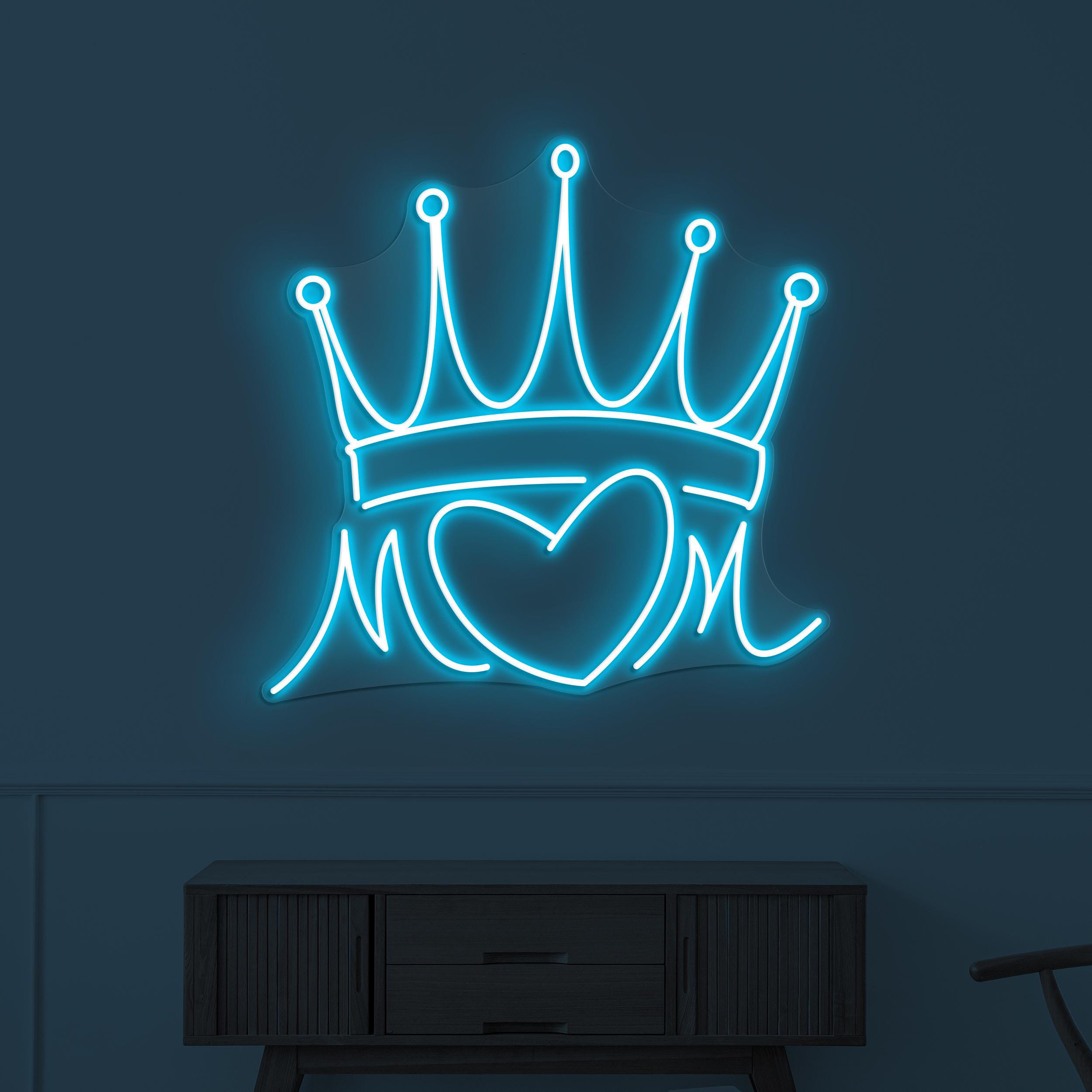 Crown Neon Sign, Crown Heart LED Light, Queen Crown Wall Decor, Mom Crown Neon Light, Home Decor, Royal Crown Decor, Princess Crown Wall Art