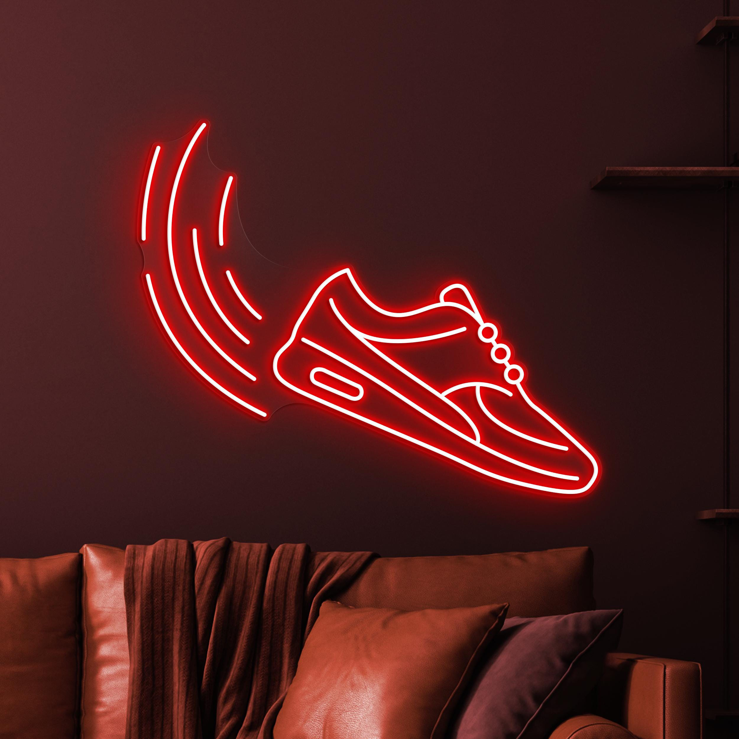 Running Shoe Neon Sign, Running Shoe LED Light, Sports Shoes Wall Art, Home Wall Decor, Shoe Shop Neon Light, Sports Lover Gift, Custom Sign