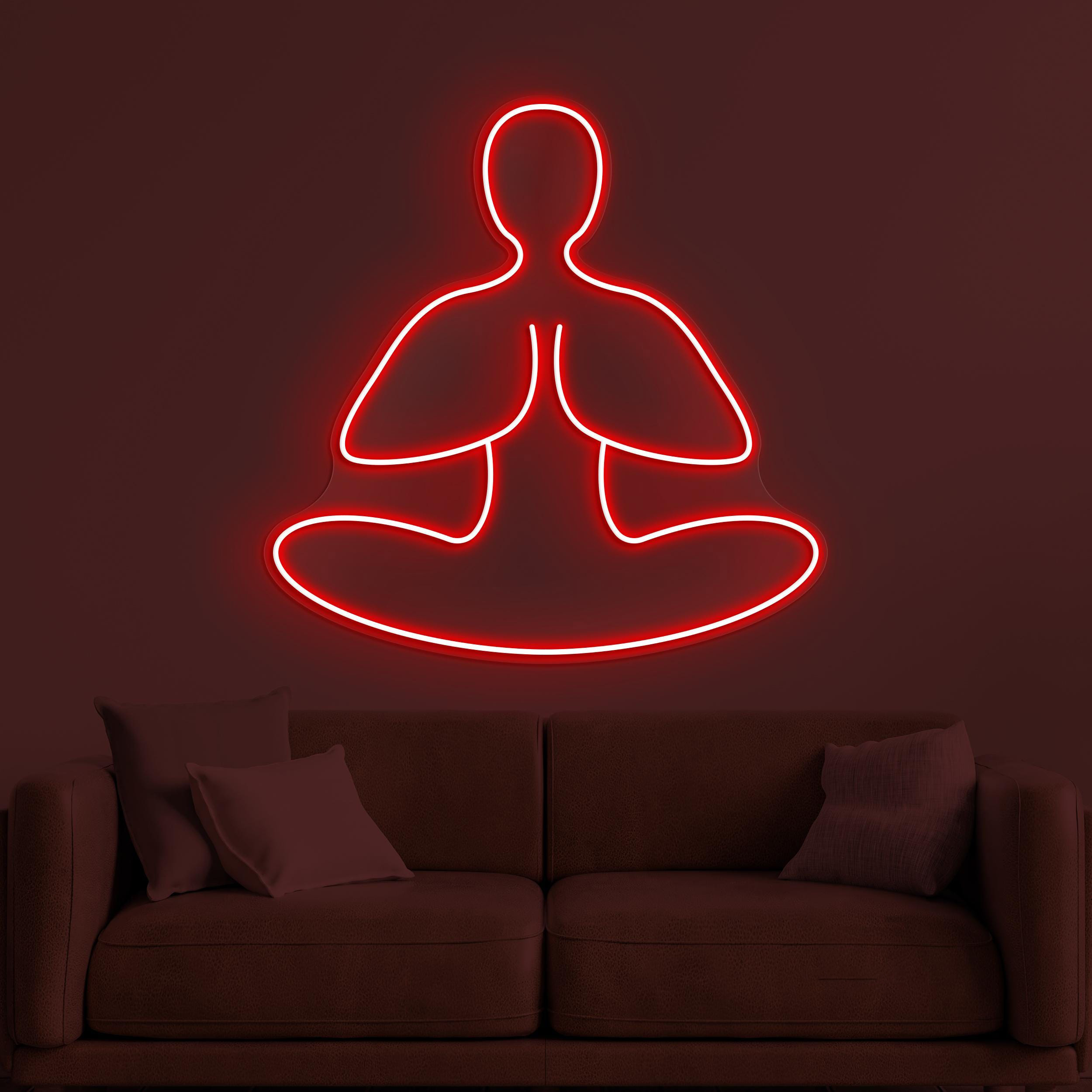 Yoga Neon Sign, Yoga LED Light, Fitness Room Wall Decor, Boy Room Wall Art, Gift For Yoga Lover, Gym Neon Light, Workout Studio Led Sign