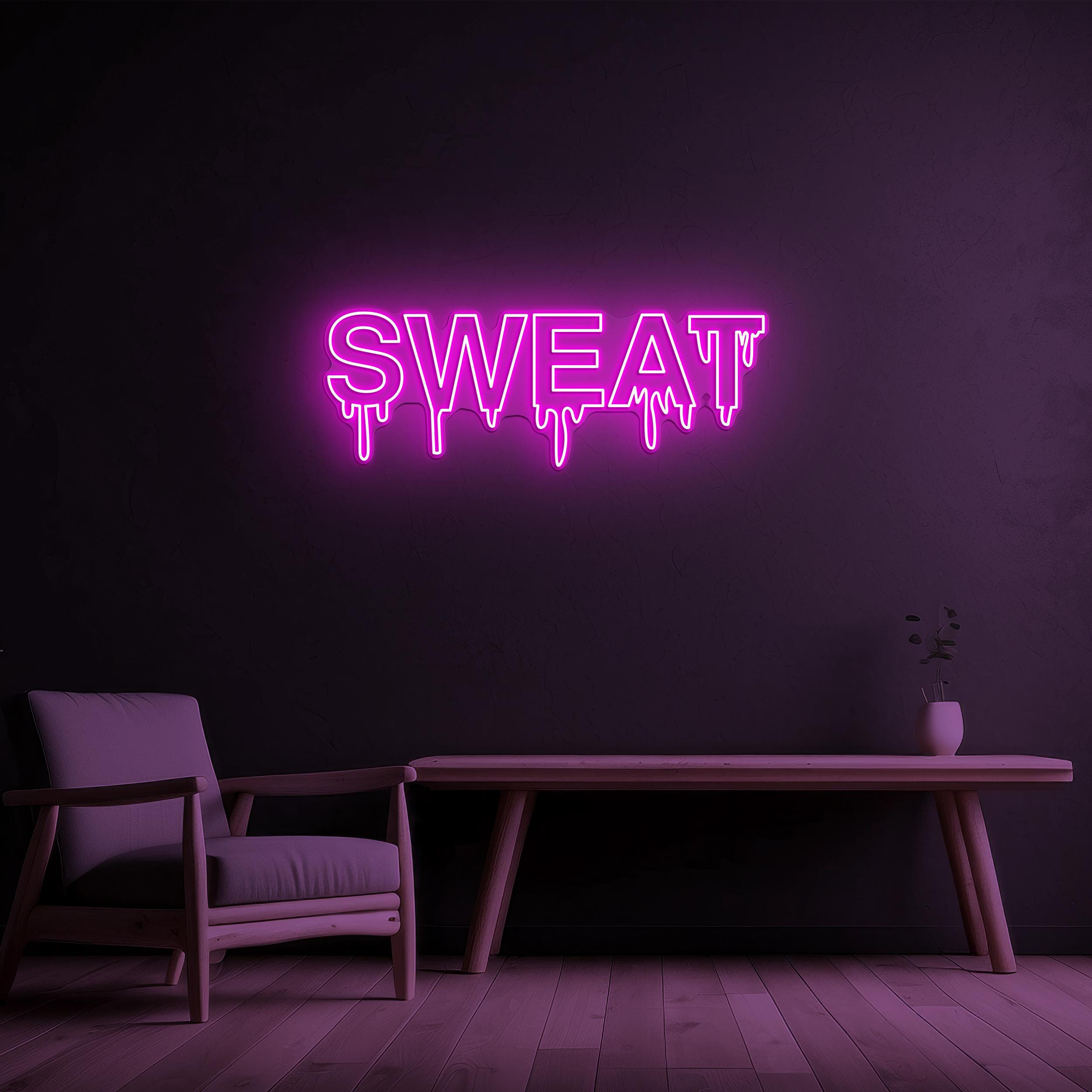 Dripping Sweat Neon Sign, Dripping Sweat LED Light, Sweat Wall Art, Home, Room, Gym Decor, Fitness LED Sign, Workout Decor, Gym Lovers Gift