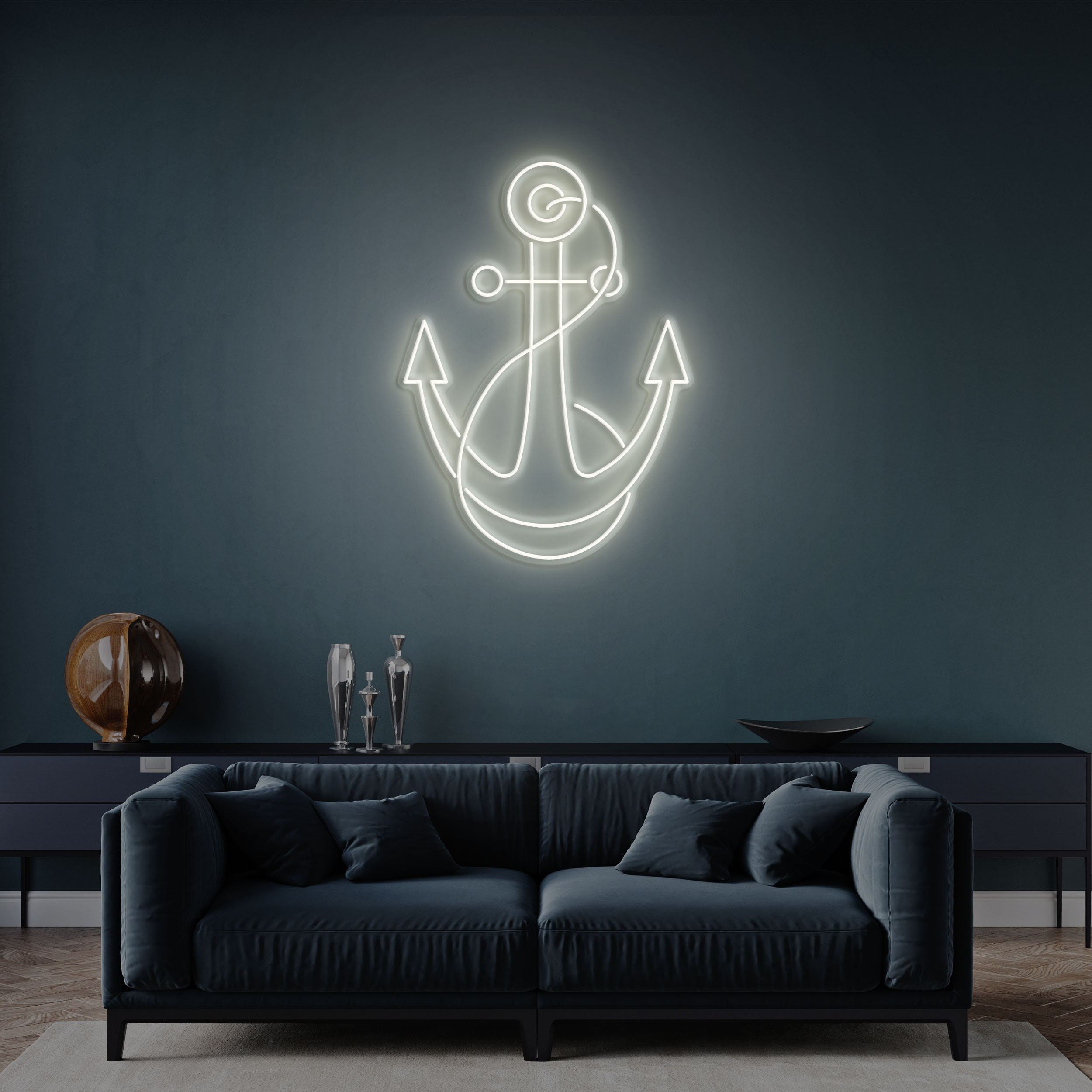 Anchor Neon Sign, Anchor Neon Light, Beach Club Decor, Sailor Bedroom Wall Art, Maritime Neon for Beach House Decoration, Gift, Party Decor