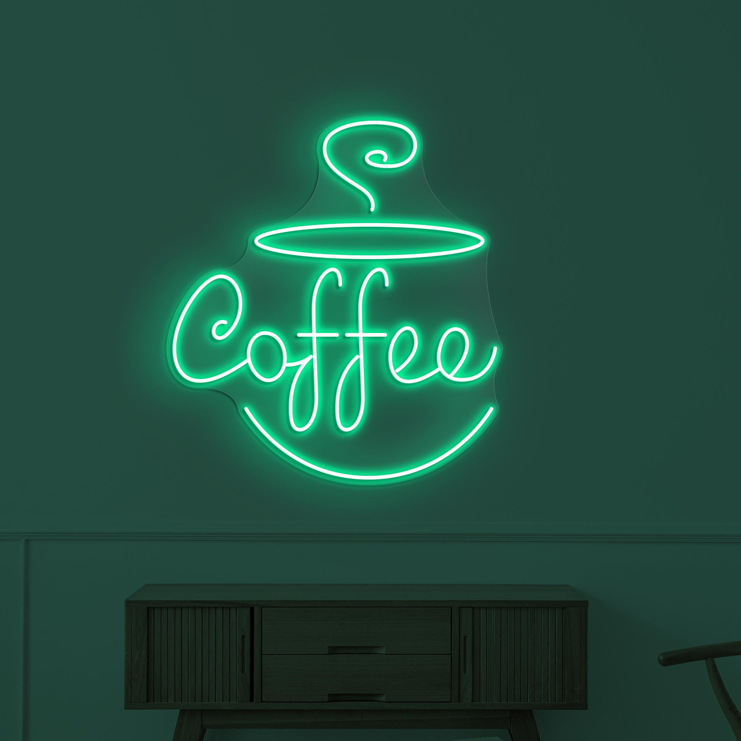 Coffee Neon Sign, Coffee LED Light, Flaming Coffee Wall Decor, Coffee Shop Neon Light, Cafe, Bar, & Restaurants Decor, Coffee Lover's Sign
