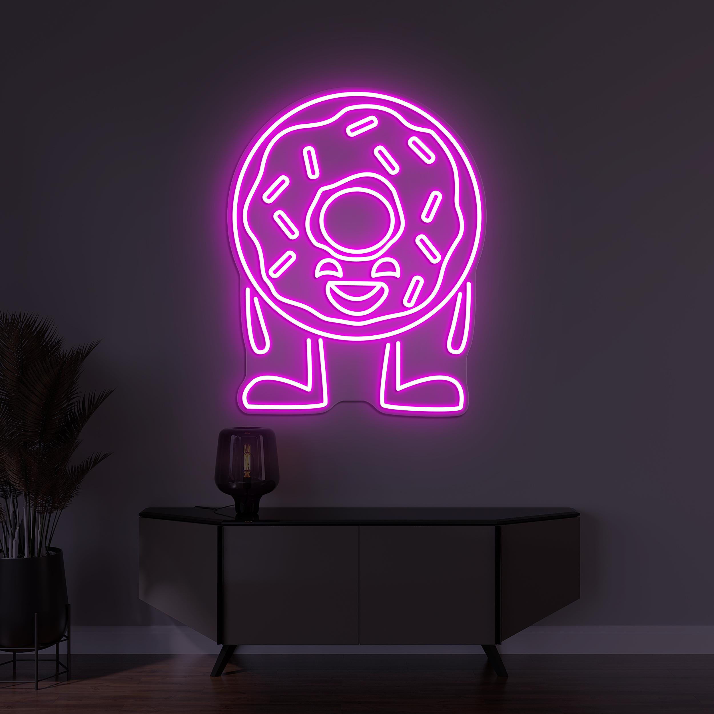 Donut Neon Sign, Donut LED Light, Yummy Donut Wall Art, Happy Donut Wall Art, Cafe Wall Decor, Home Wall Decor, Kitchen Decor, Donut Lover's