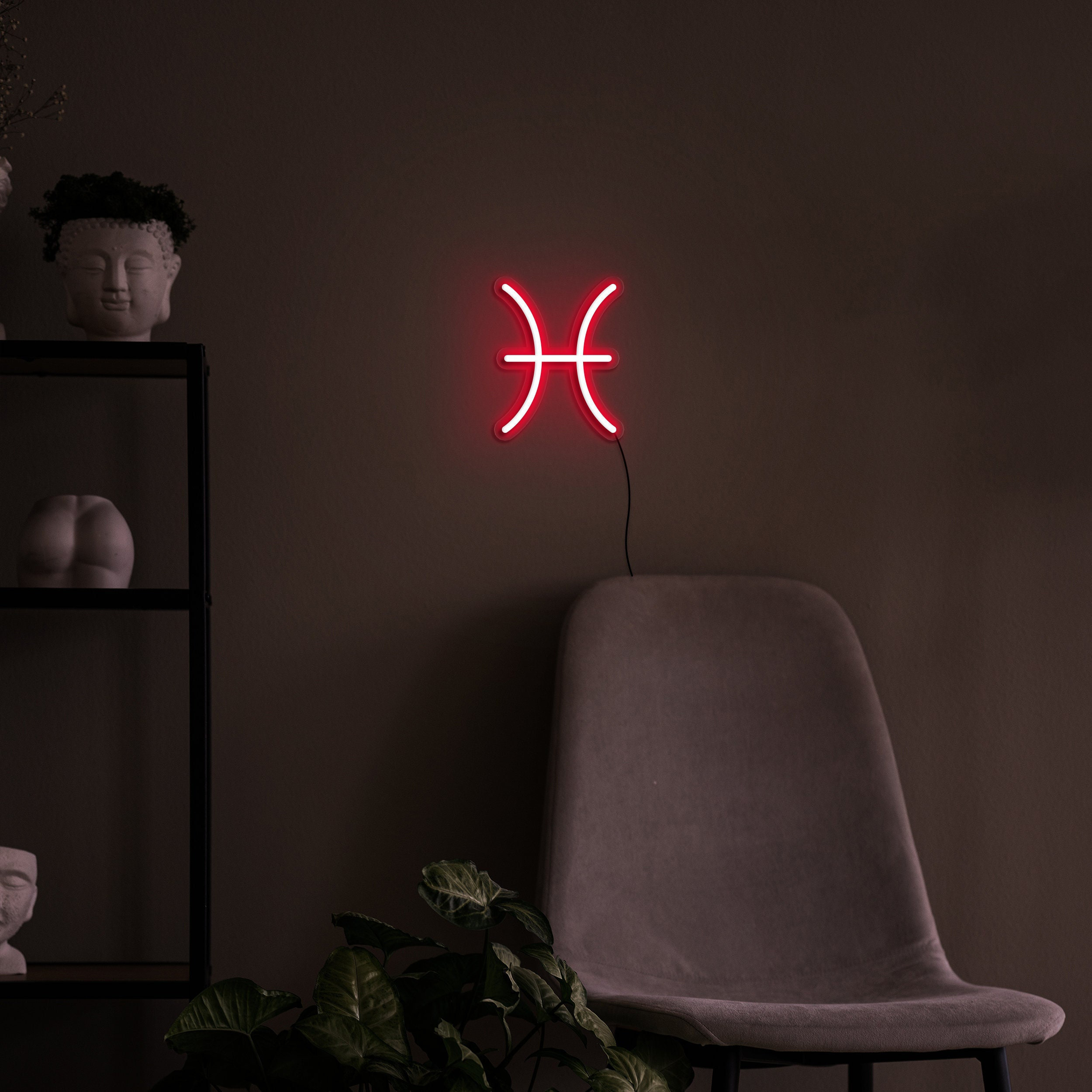 Pisces Neon Sign, Zodiac Horoscope Wall Decor, Astrology Birthday Gift, LED Neon Light, Home Decor, Spiritual Zodiac Sign, USB Powered Sign
