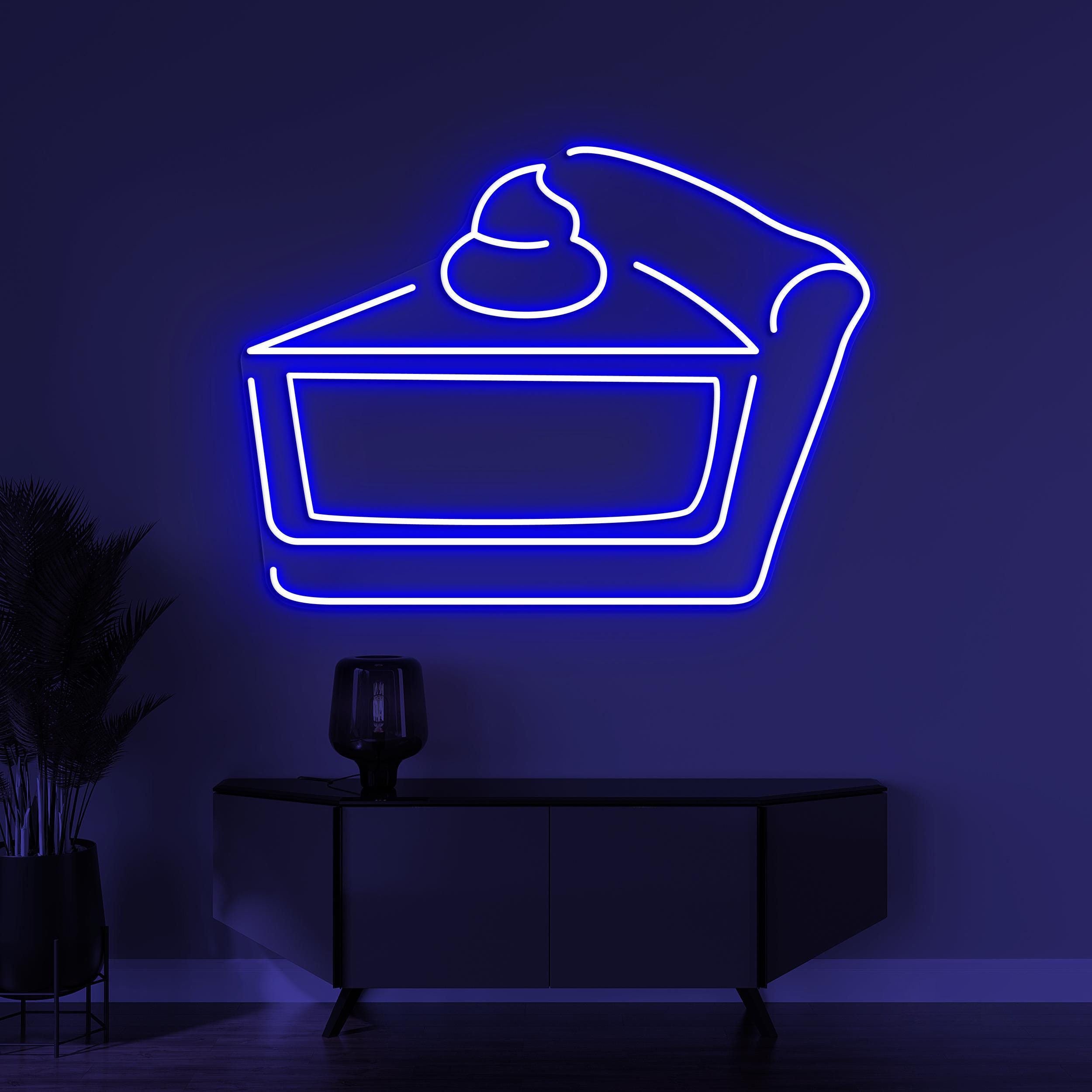Cake Slice Neon Sign, Cake Slice LED Light, Birthday Cake Wall Decor, Dessert Time Wall Art, Pie Neon Sign, Kitchen Decor, Cake Shop Light