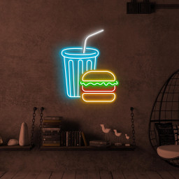 Burger and Juice Neon Sign, Burger and Juice LED Light, Burger Wall Decor, Burger Shop Neon Sign, Fast Food Wall Art, Juice Shop LED Sign