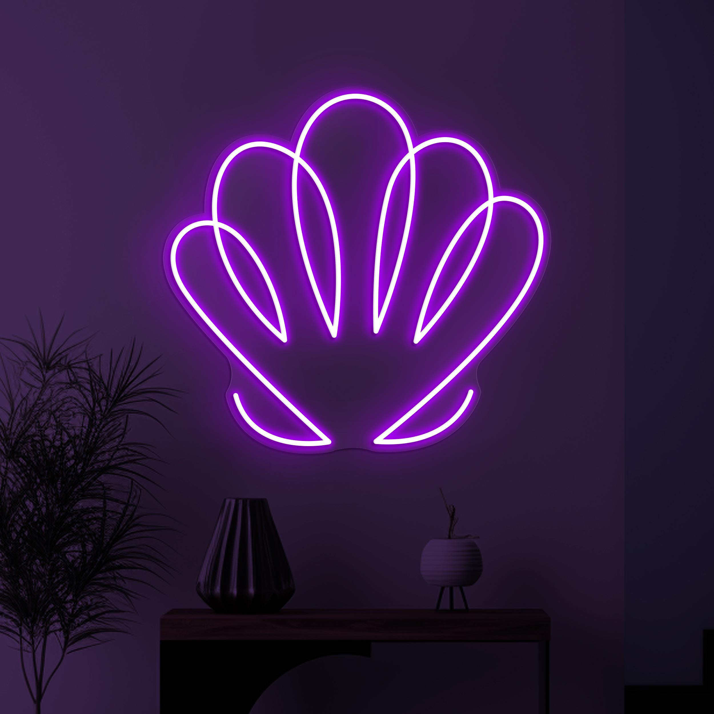 Seashell Neon Sign, Seashell LED Light, Clams Shell Wall Decor, Shell Wall Art, Sea Animal Sign, Beach Neon Light, Home Wall Decor, Gift
