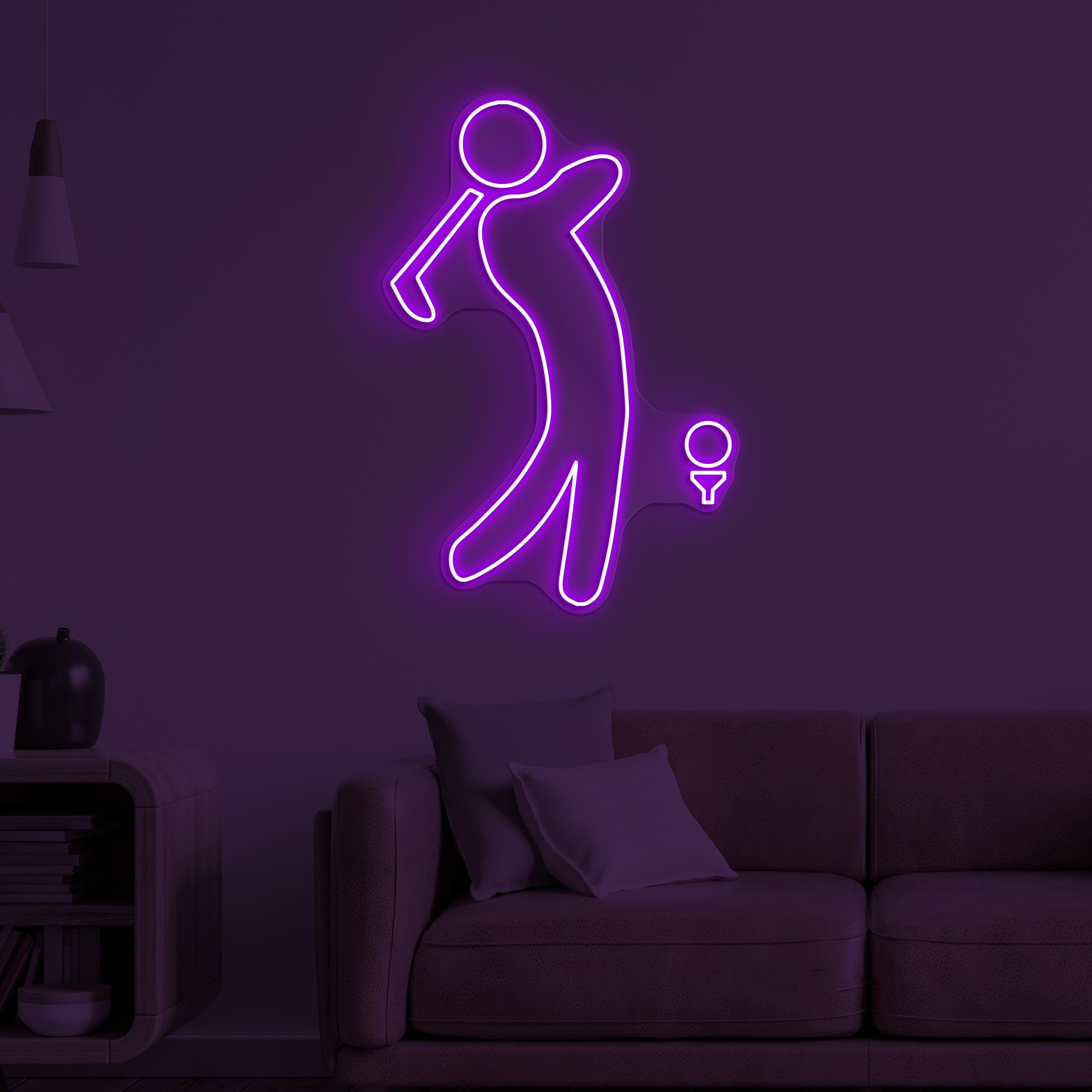 Golf Player Neon Sign, Golf Player LED Light, Golf Club Wall Decor, Sports Shop Wall Art, Golf Fan Neon Sign, Boy Playing Golf Neon Light