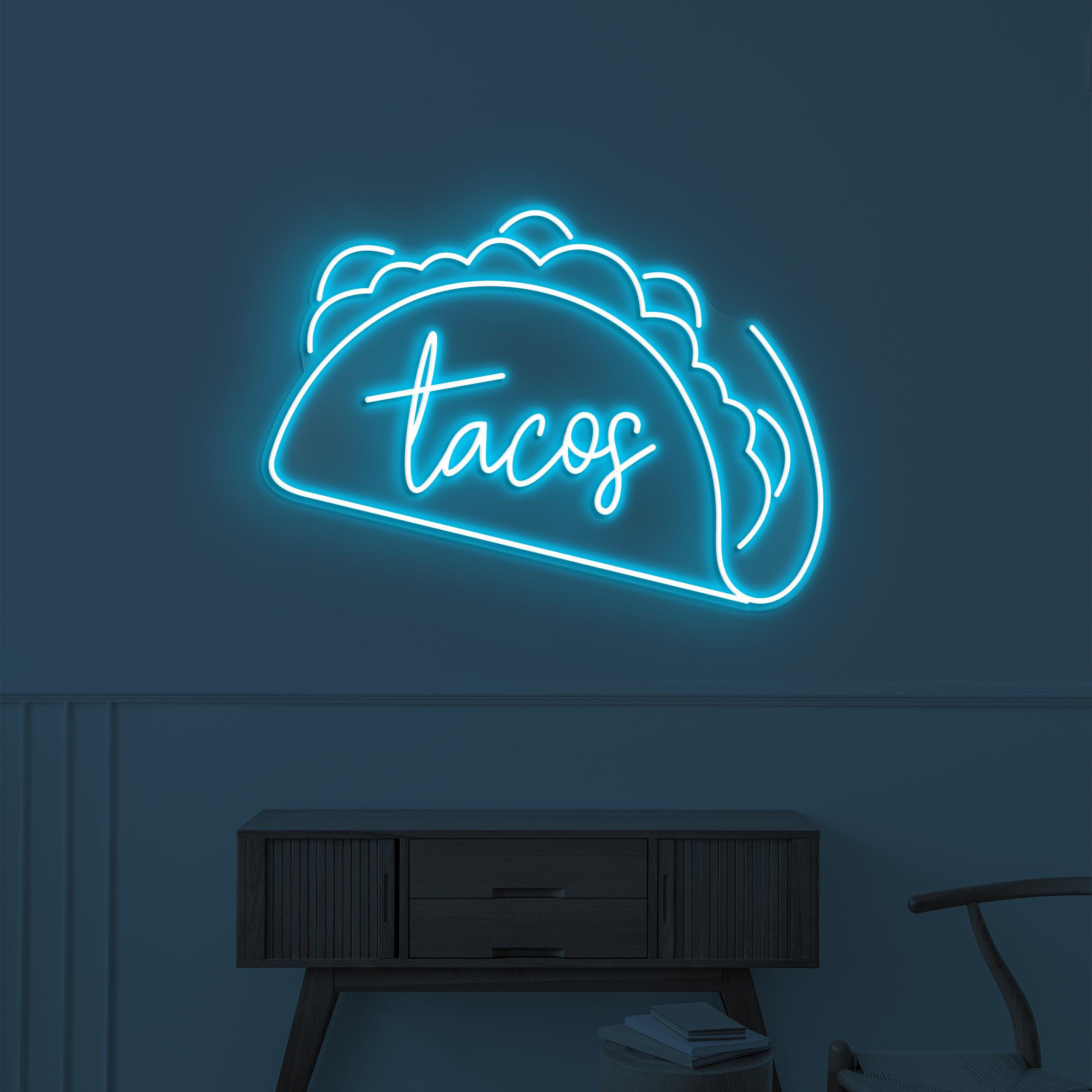 Tacos Neon Sign, Tacos LED Light, Mexican Food Wall Decor, Cafe Neon Wall Art, Restaurant Neon Sign, Custom Neon Sign, Kitchen Wall Decor