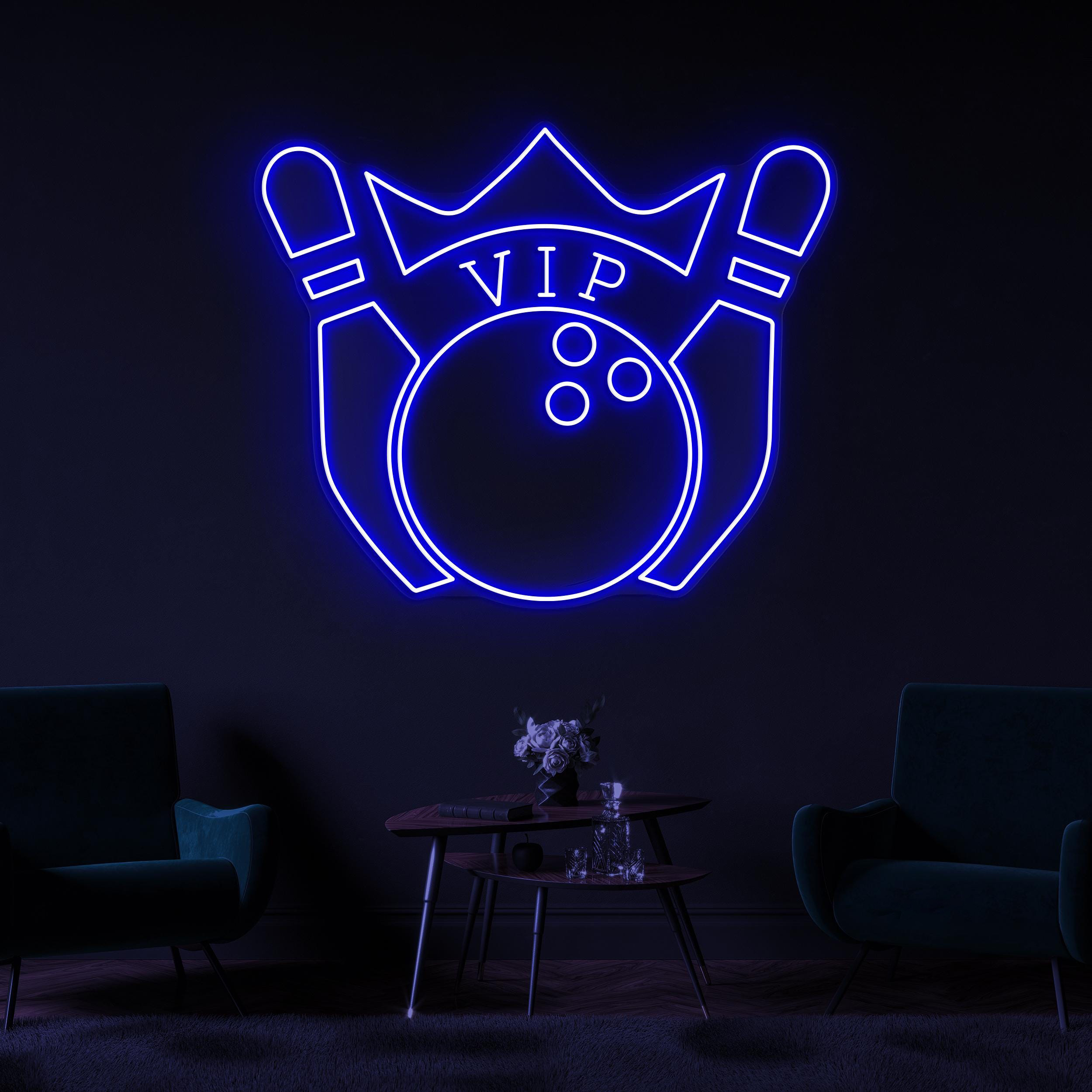 Bowling Pin Neon Sign, Bowling VIP LED Light, Custom VIP Wall Art, Bowling Club Wall Decor, Sports Shop Neon Light, Strike Zone Led Sign