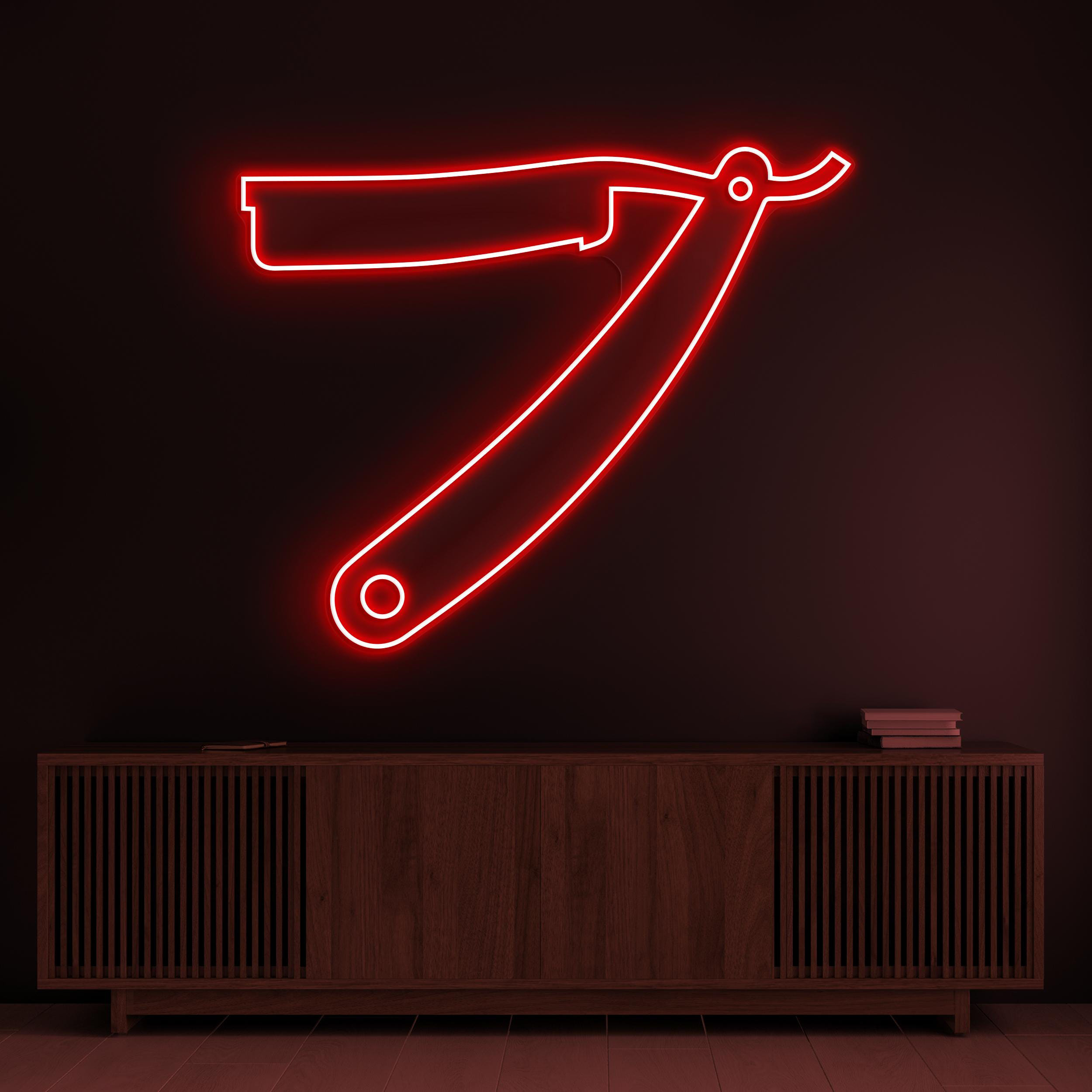 Razor Neon Sign, Straight Razor LED Light, Barber Razor Wall Decor, Barber Shop Neon Light, Classic Shave Neon Art, Razor Neon Sign, Gift