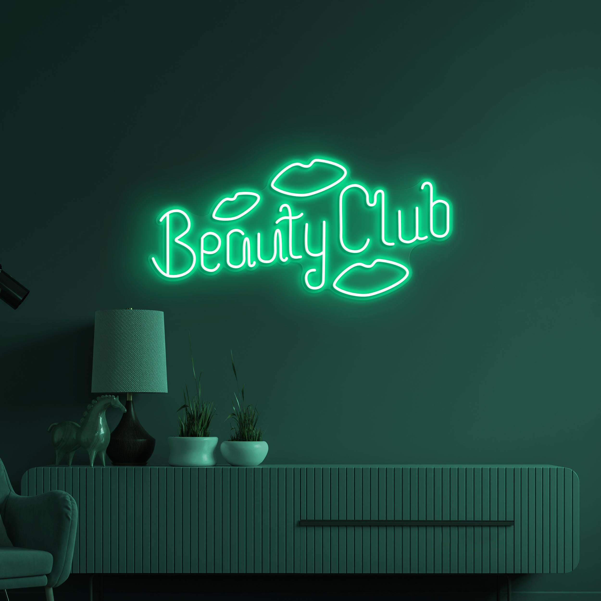 Beauty Club Neon Sign, Beauty Club LED Light, Beauty Salon Wall Decor, Romantic Wall Art, Girls Room Neon Sign, Personalized Gift for Girls