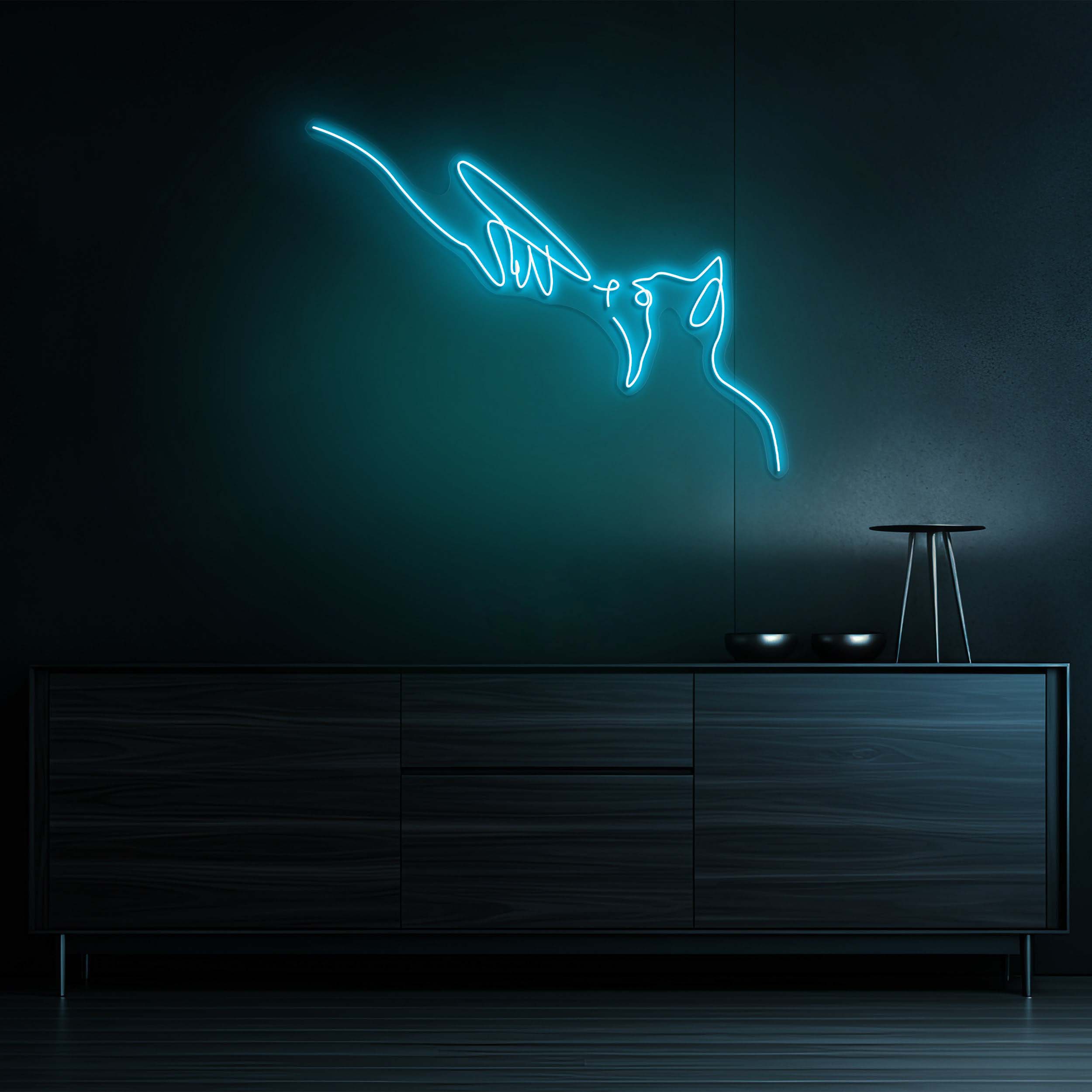 Cat Line Art Neon Light, Loving Cat LED Neon Sign, Neon Cat and Owner Wall Art,Animal Room Decor, Nursery Wall Art, Children Room Home Decor