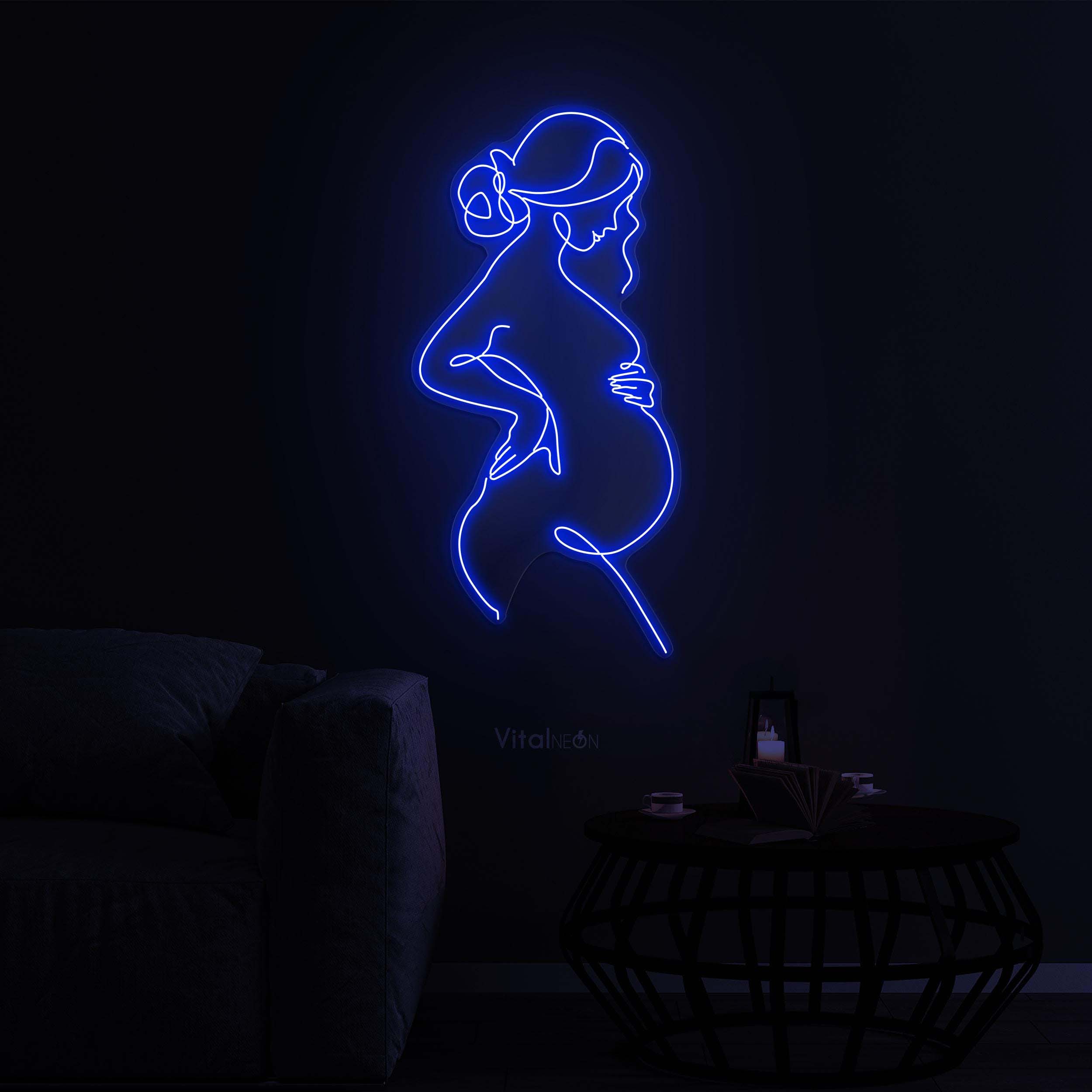 Pregnant Woman Neon Sign, Pregnant Girl LED Light, Pregnant Woman Neon Art, Motherhood Wall Art, Guinea Hospital Wall Decor, Baby Bump Sign