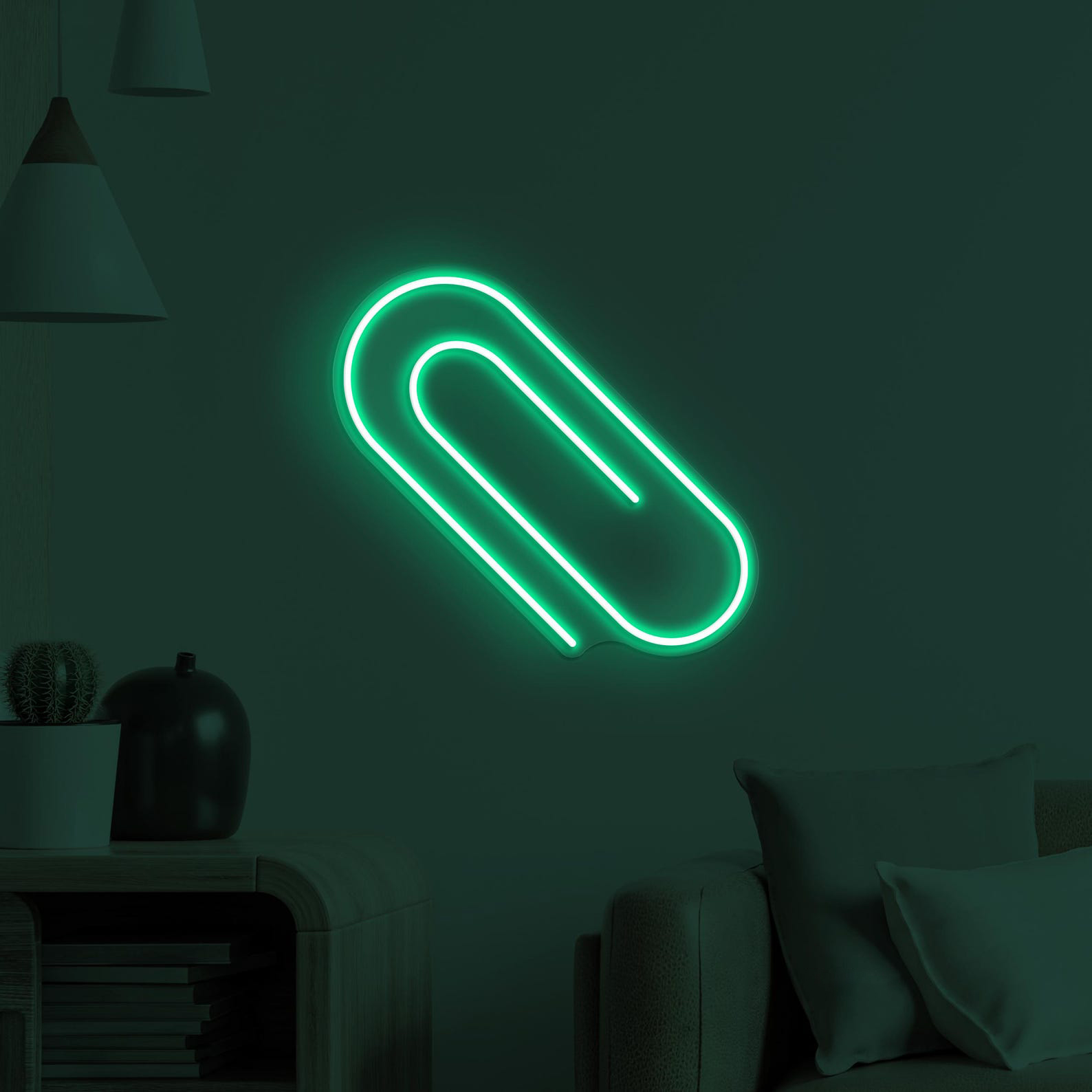 Paper Clip Neon Sign, Paper Clip LED Light, Office Wall Art, Cafe, Bar, Restaurant Decor, Neon Sign, Custom Neon Sign, Books Shop Neon Light