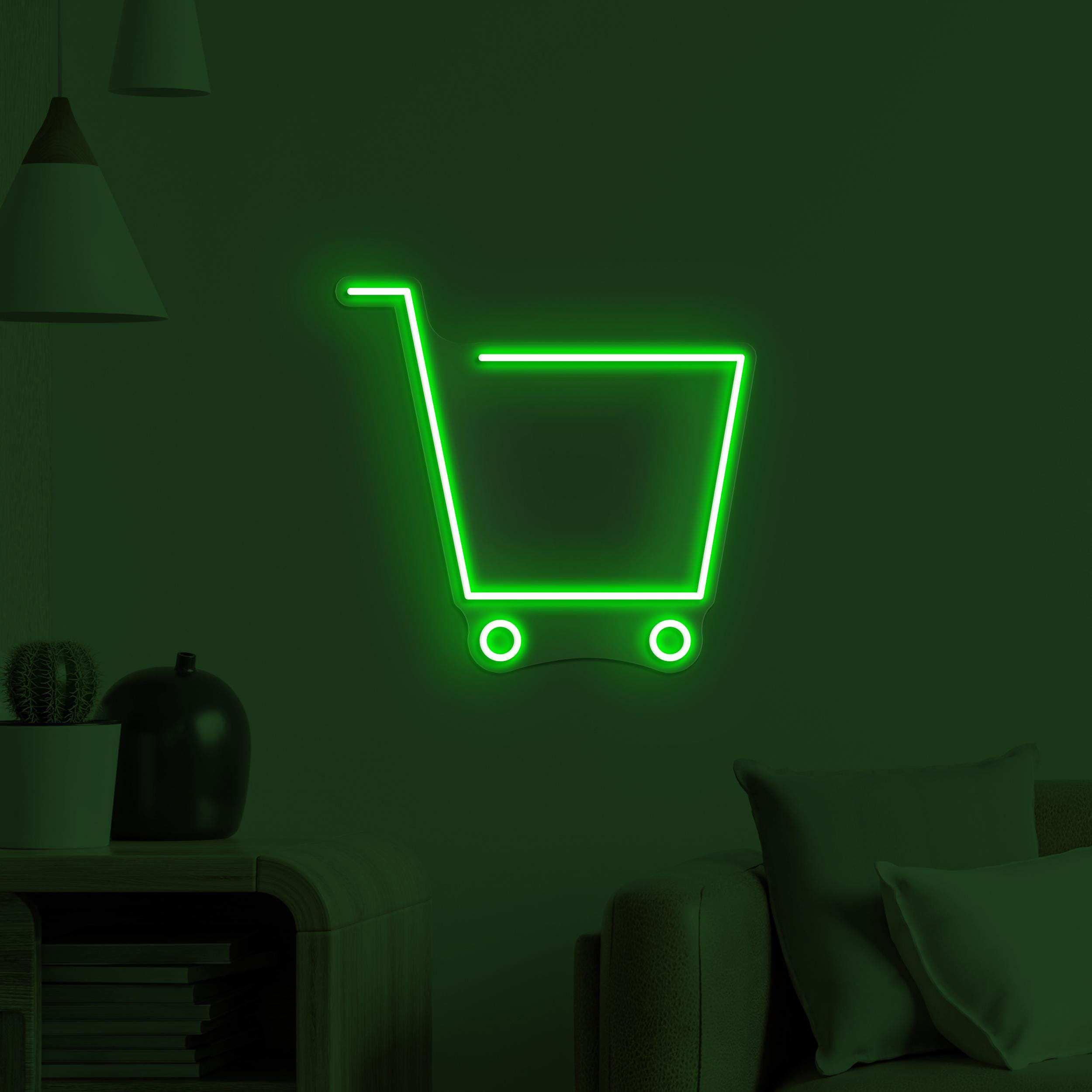 Shopping Cart Neon Sign, Shopping Cart LED Light, Shopping Trolley Wall Art, Shopping Mall Wall Decor, Retail Neon Light, Shopping Mart Sign