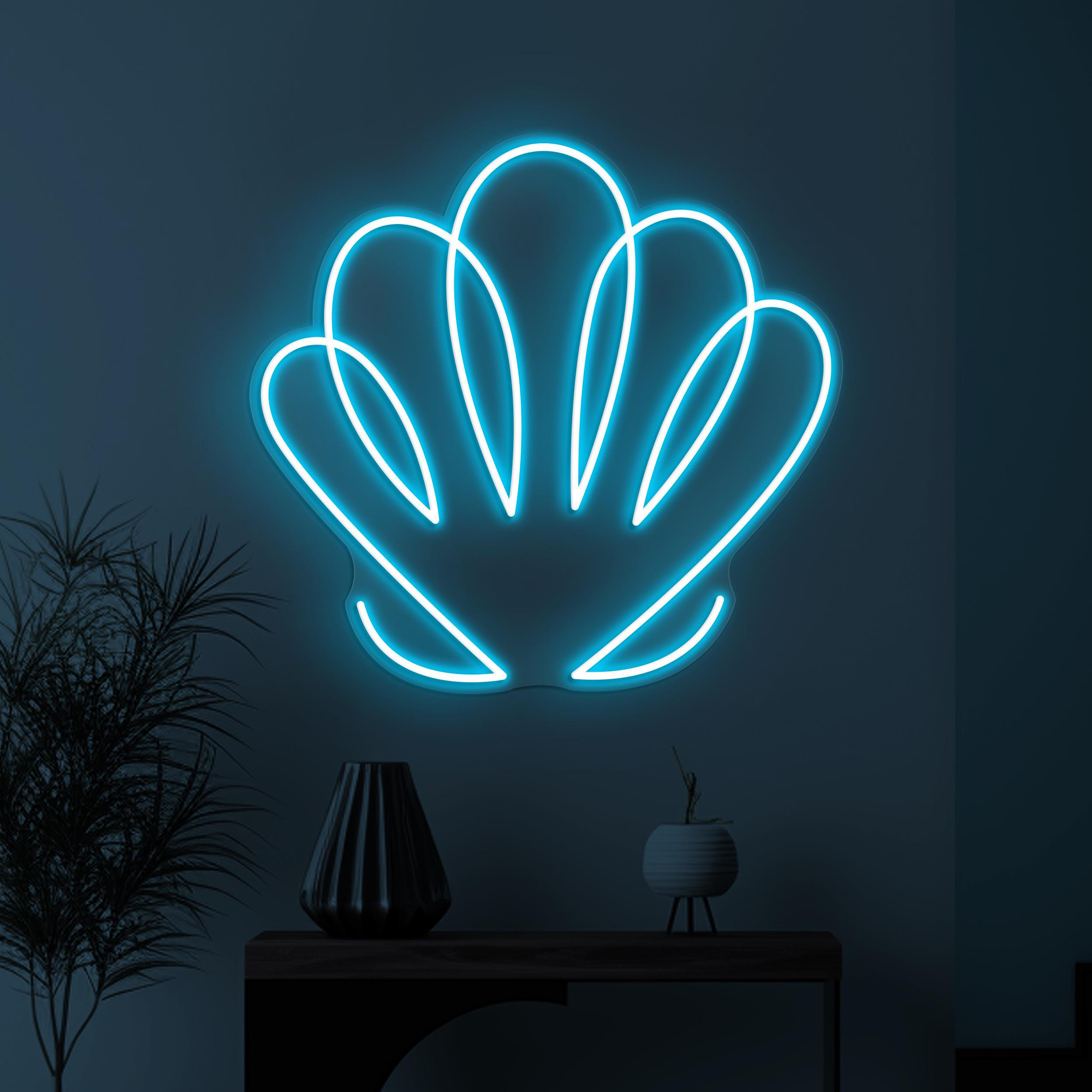 Seashell Neon Sign, Seashell LED Light, Clams Shell Wall Decor, Shell Wall Art, Sea Animal Sign, Beach Neon Light, Home Wall Decor, Gift